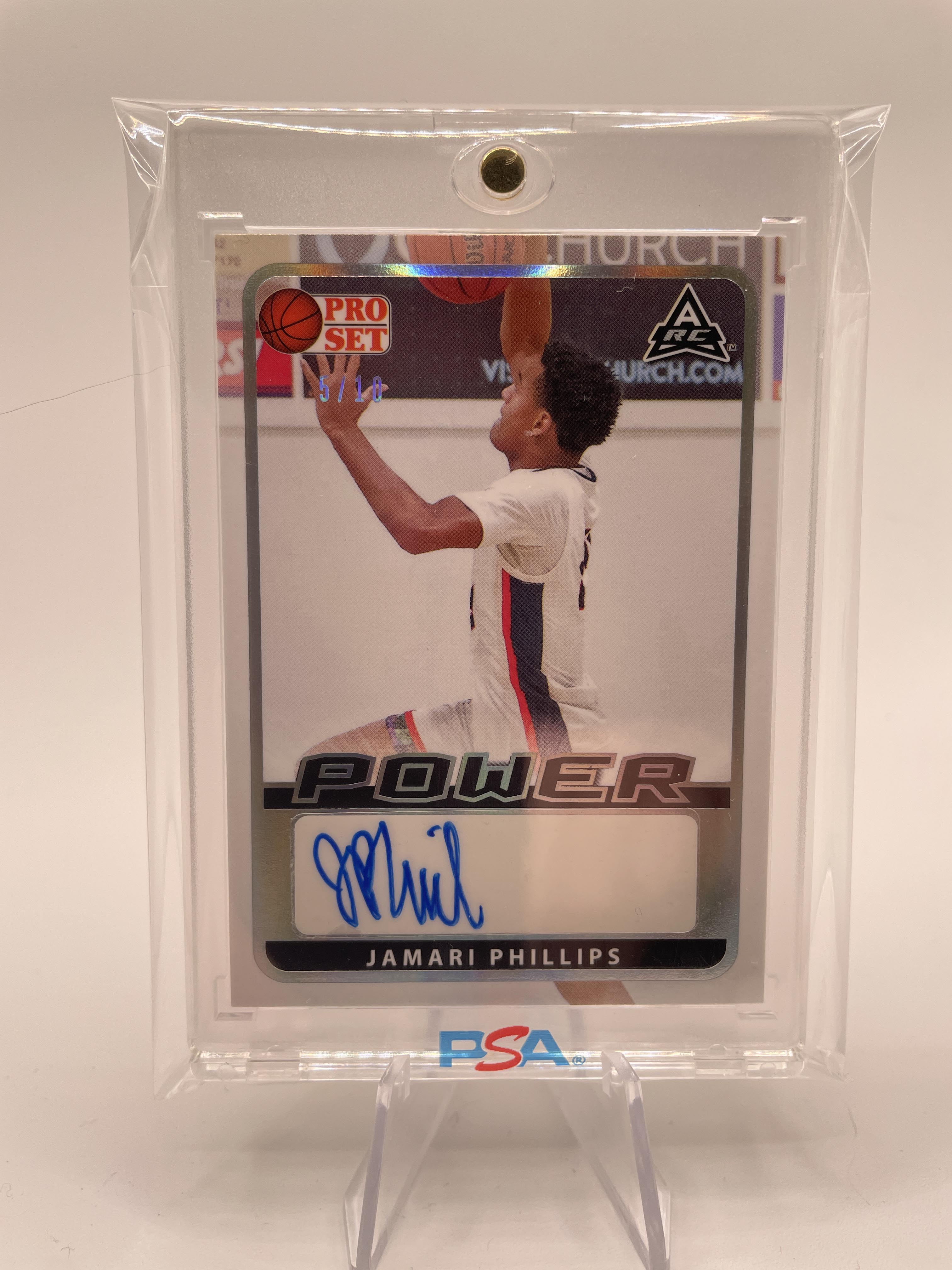 2021-22 Leaf Pro Set Power Jamari Phillips Platinum Parallel Rookie Auto /10