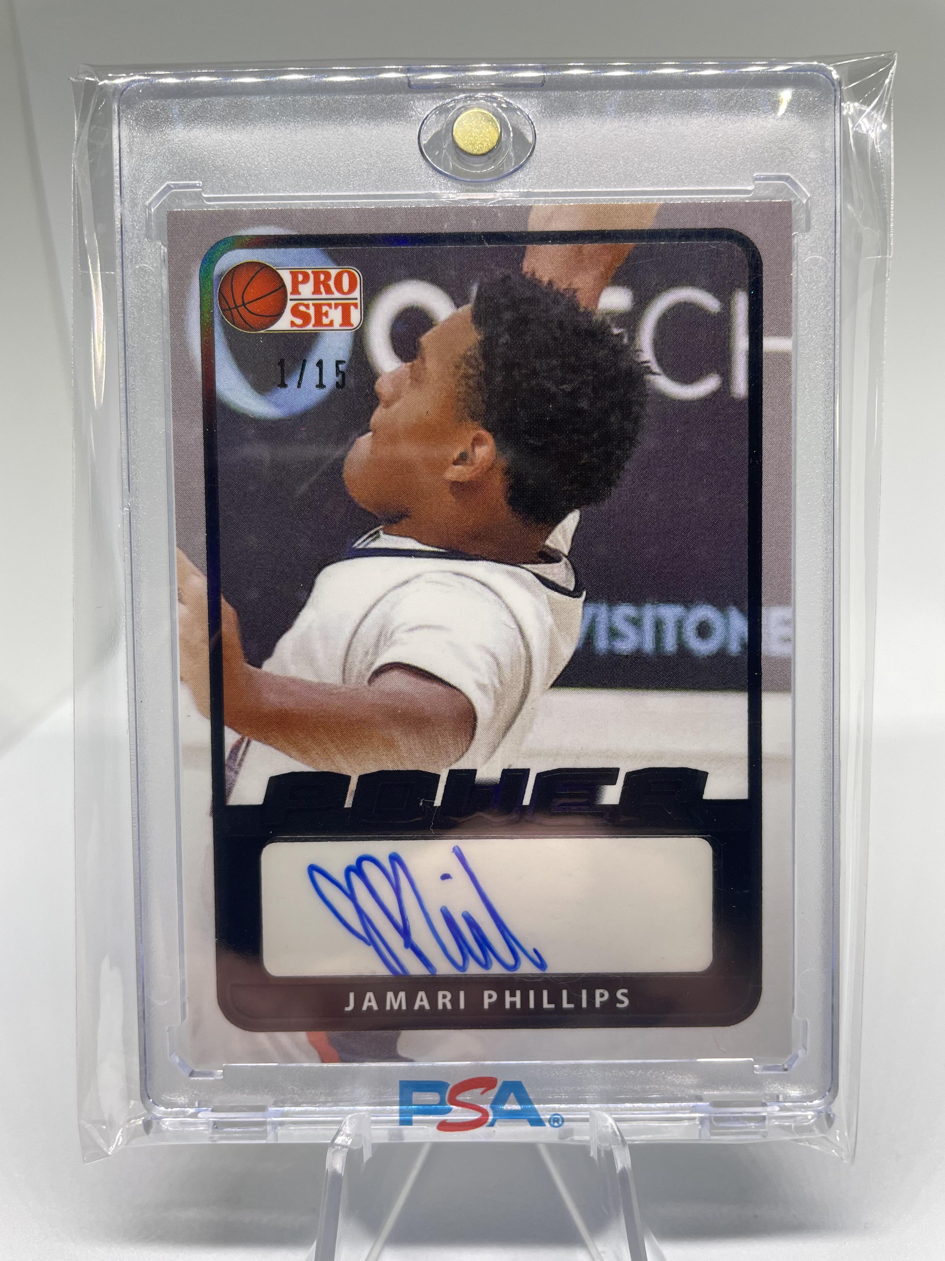 2021-22 Leaf Pro Set Power Jamari Phillips Rainbow Parallel Rookie Auto /15