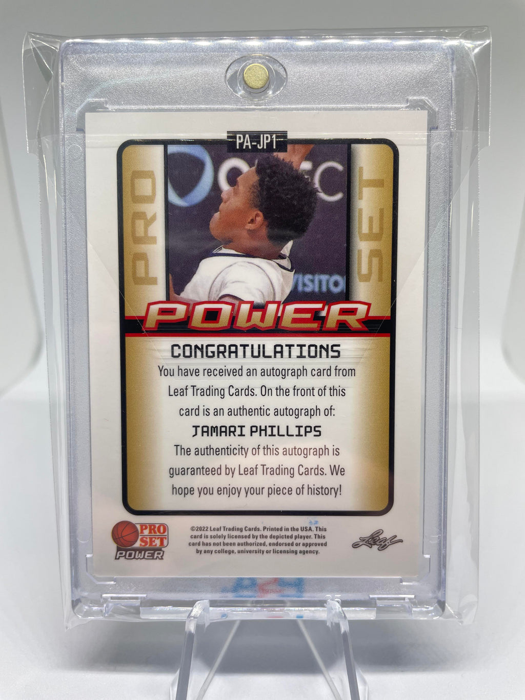 2021-22 Leaf Pro Set Power Jamari Phillips Rainbow Parallel Rookie Auto /15