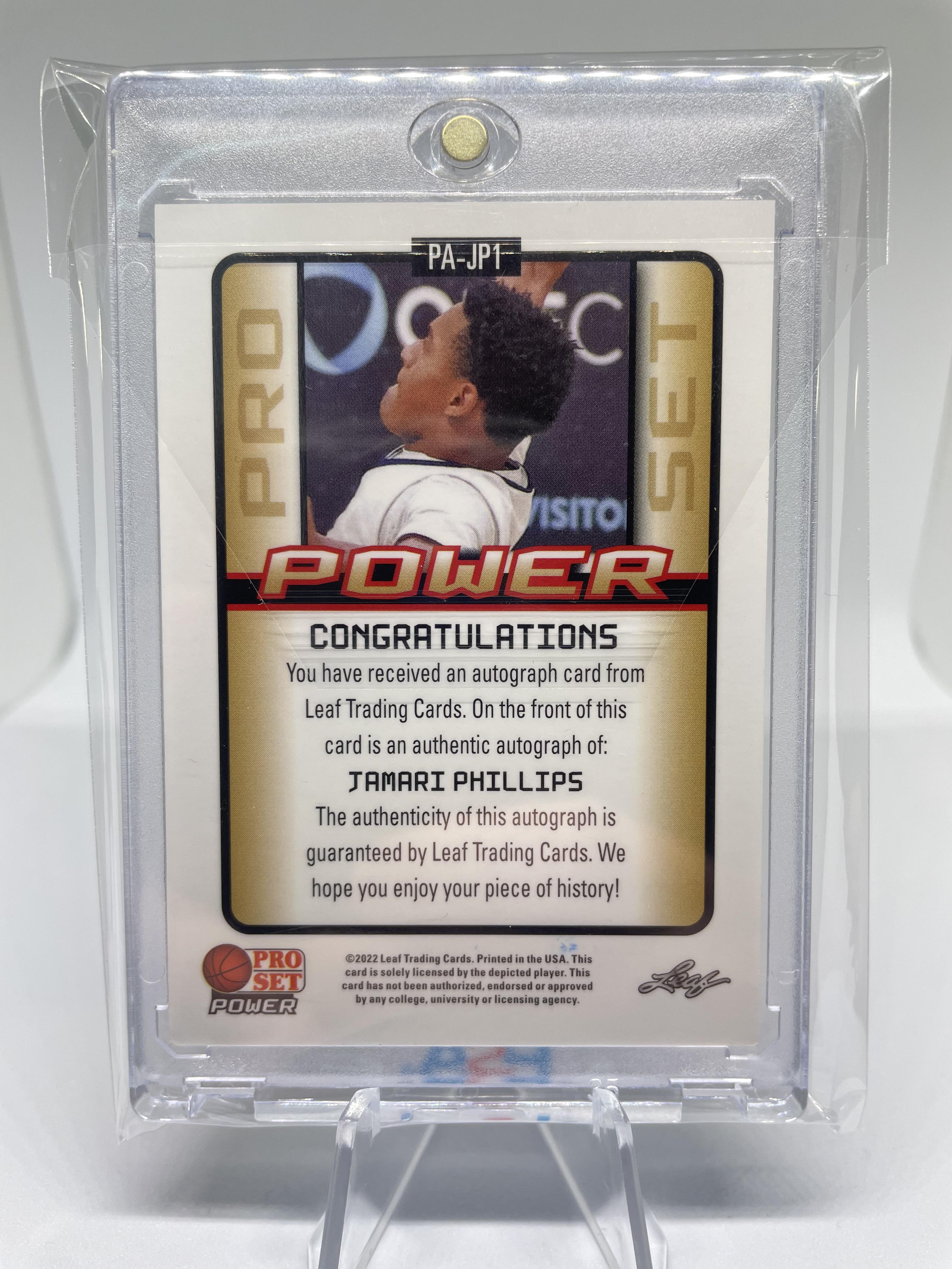 2021-22 Leaf Pro Set Power Jamari Phillips Rainbow Parallel Rookie Auto /15