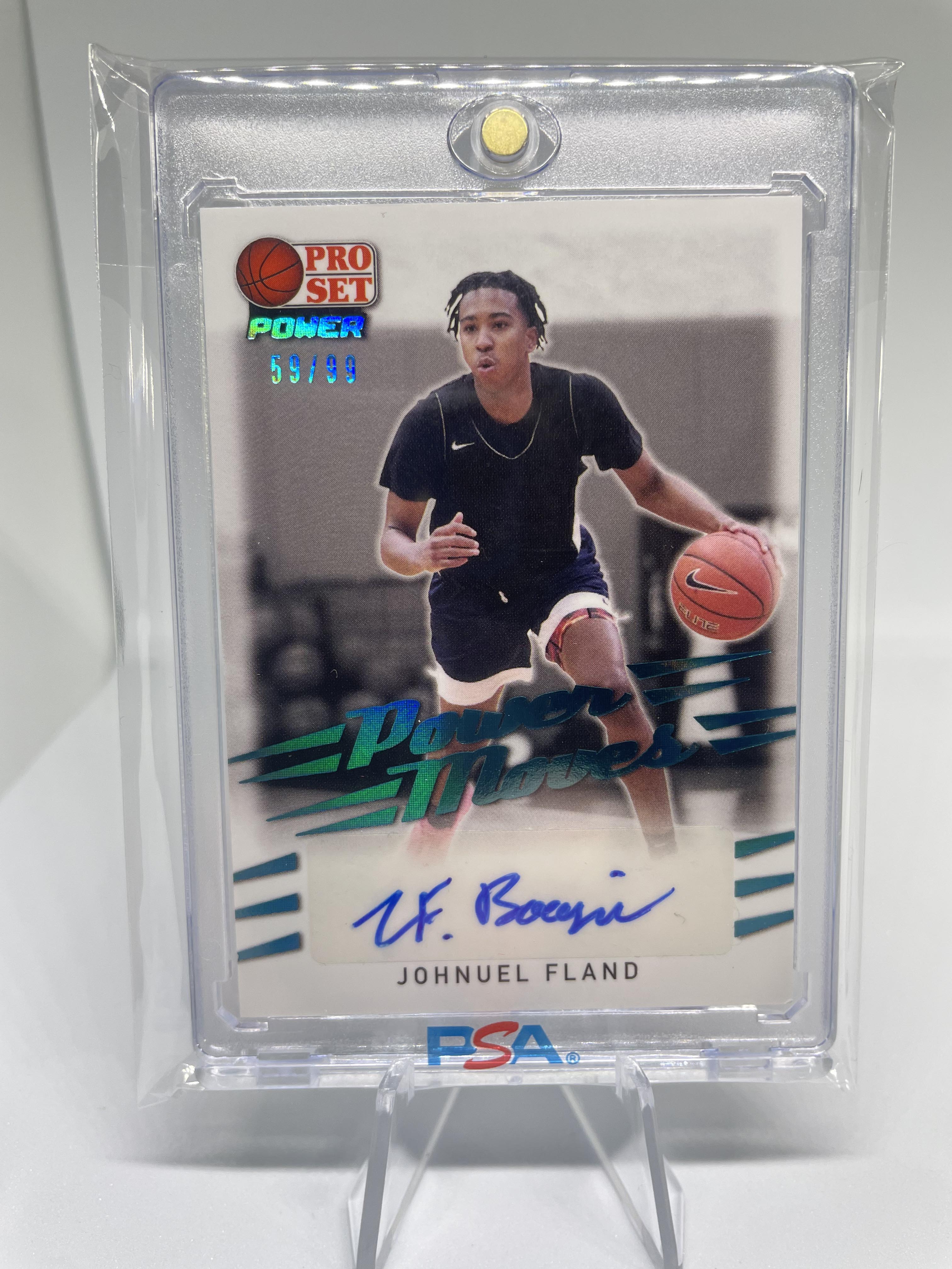 2021-22 Leaf Pro Set Power Johnuel Fland Aqua Rookie Auto /99 #PM-JF1