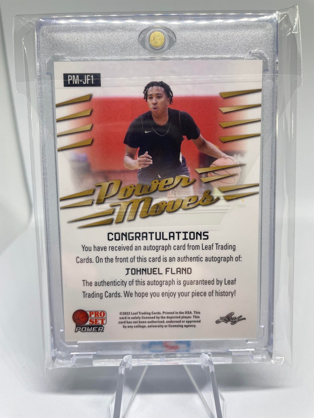2021-22 Leaf Pro Set Power Johnuel Fland Aqua Rookie Auto /99 #PM-JF1