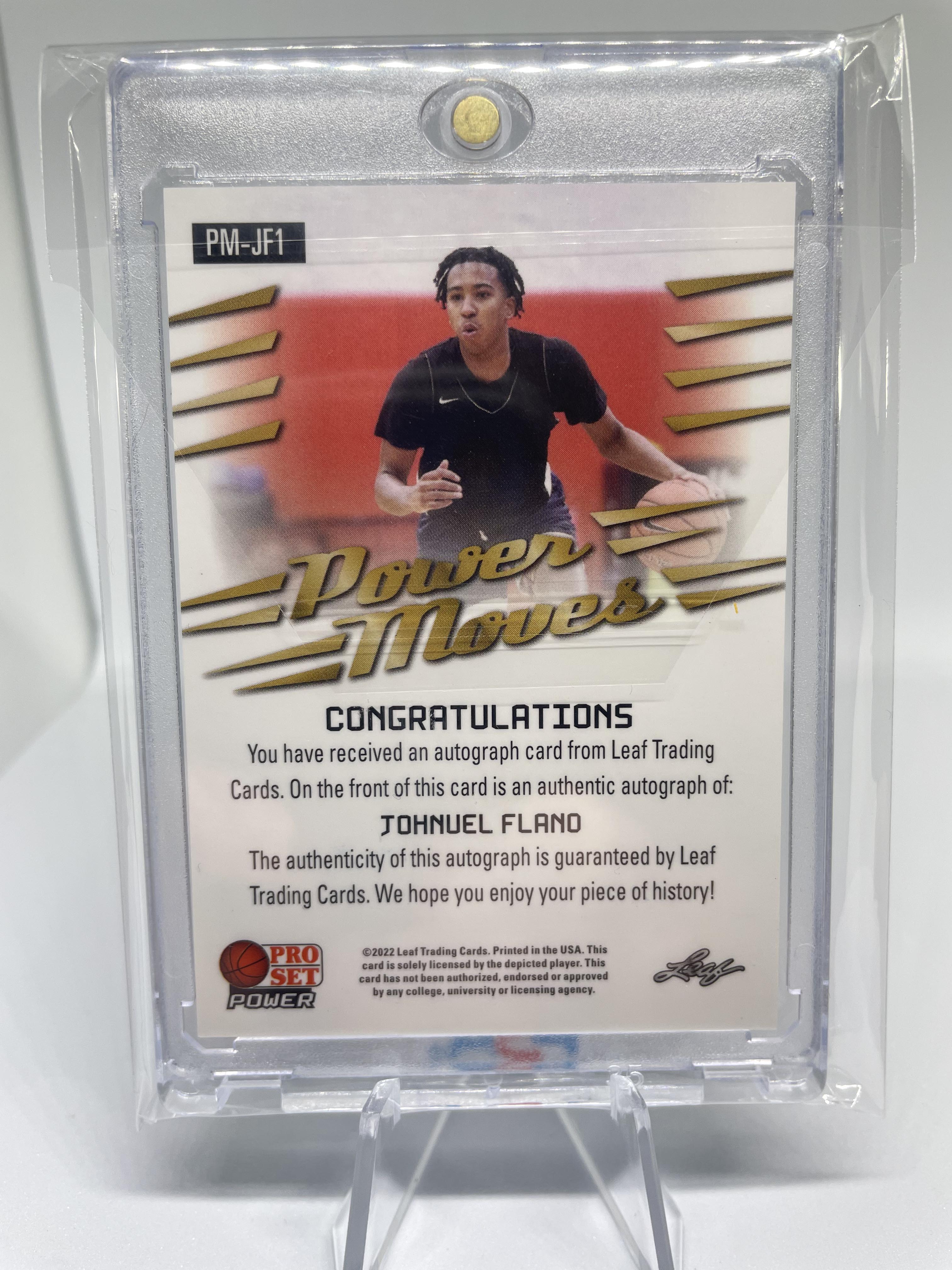 2021-22 Leaf Pro Set Power Johnuel Fland Aqua Rookie Auto /99 #PM-JF1