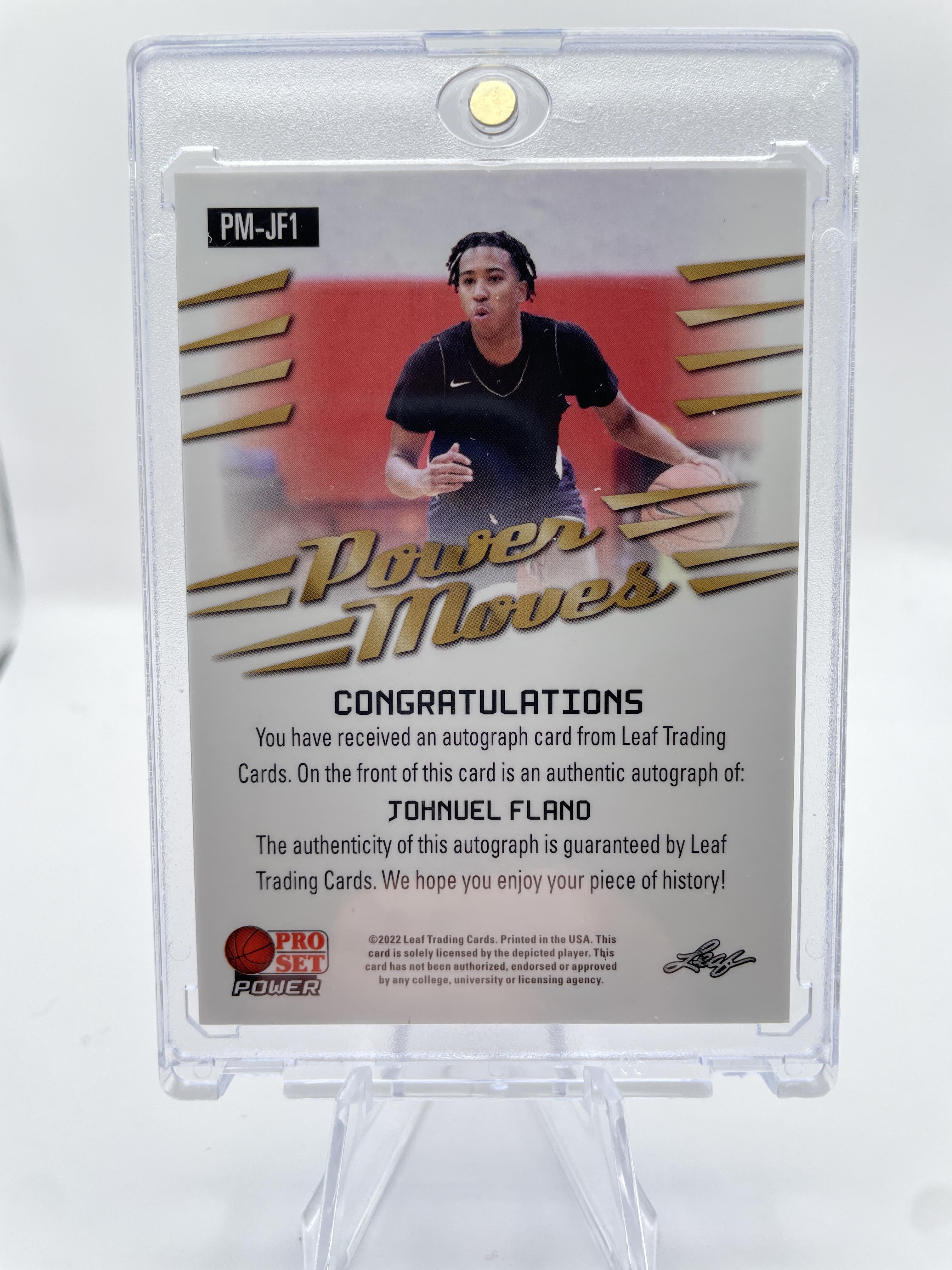 2021-22 Leaf Pro Set Power Johnuel Fland Green Rookie Auto /50