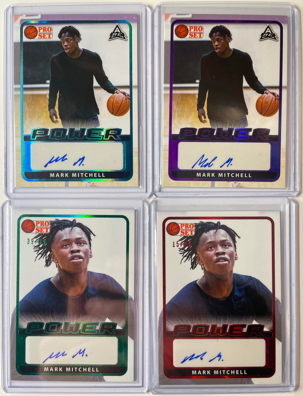 2021-22 Leaf Pro Set Power Mark Mitchell Rookie Auto Set (x4) /20 /25 /50 /99