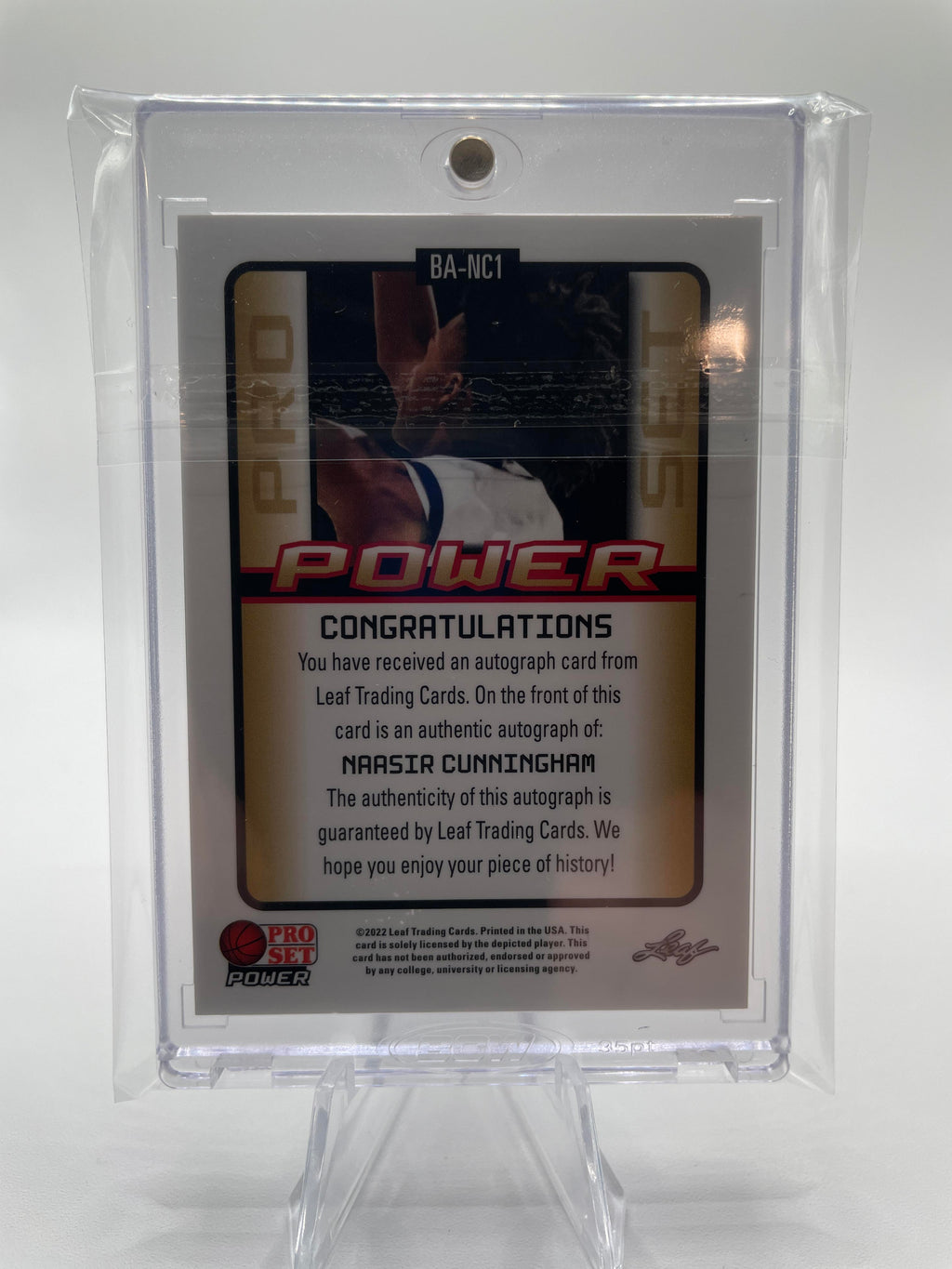 2021-22 Leaf Pro Set Power Naasir Cunningham Aqua Rookie Auto /99 #BA-NC1
