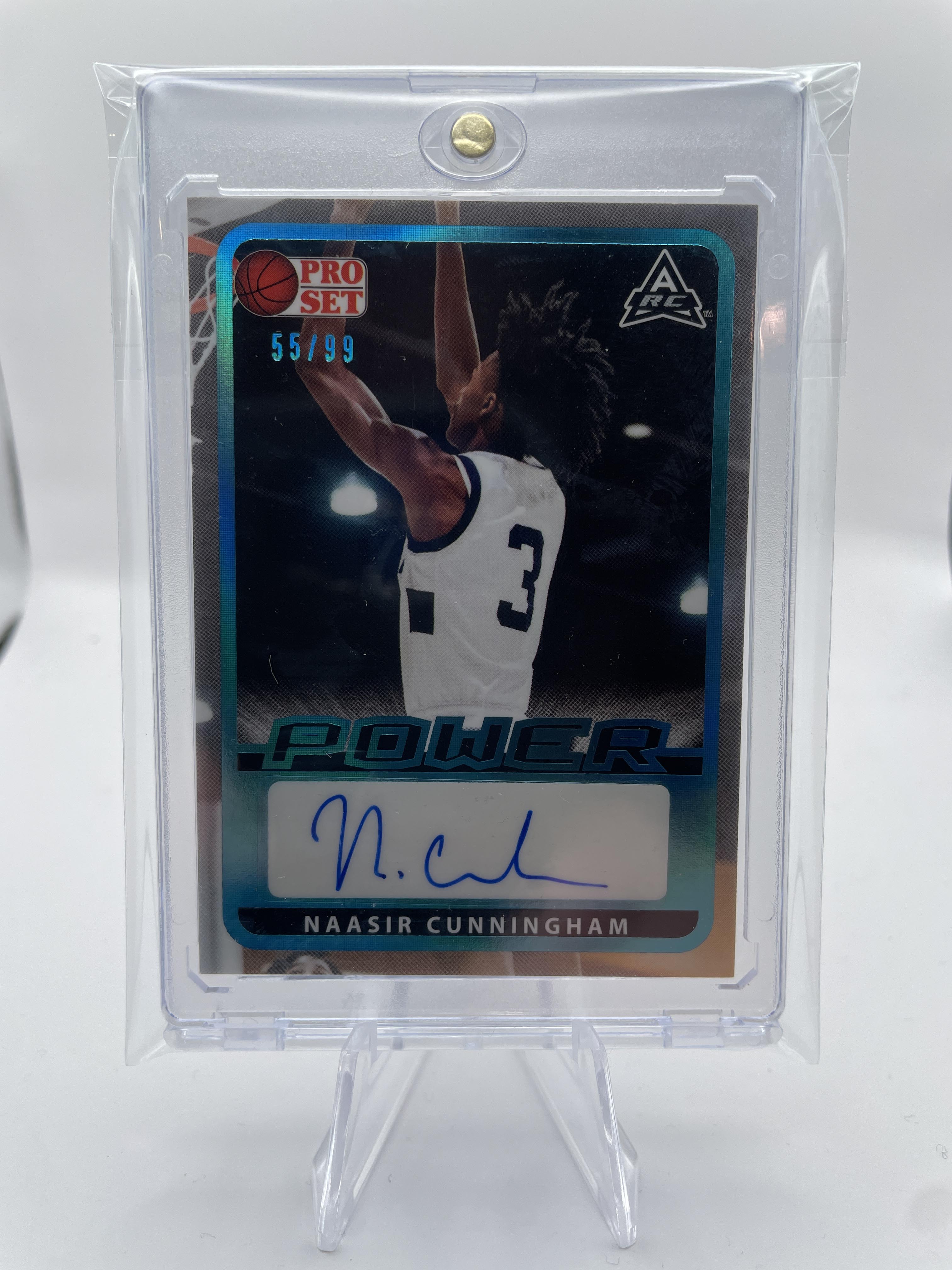 2021-22 Leaf Pro Set Power Naasir Cunningham Aqua Rookie Auto /99 #BA-NC1