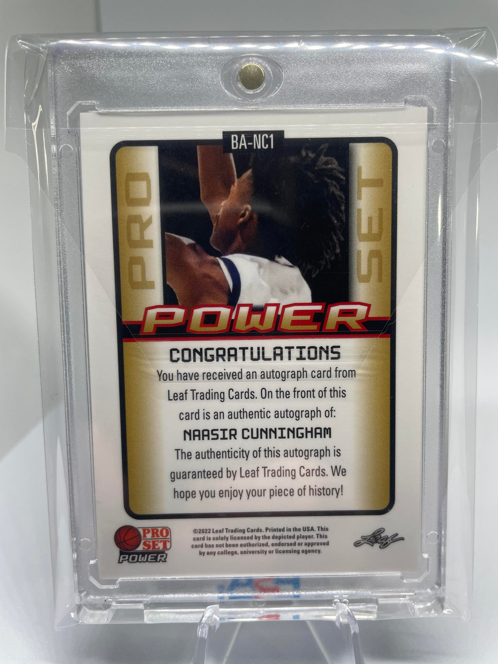 2021-22 Leaf Pro Set Power Naasir Cunningham Bronze Rookie Auto #PM-NC1