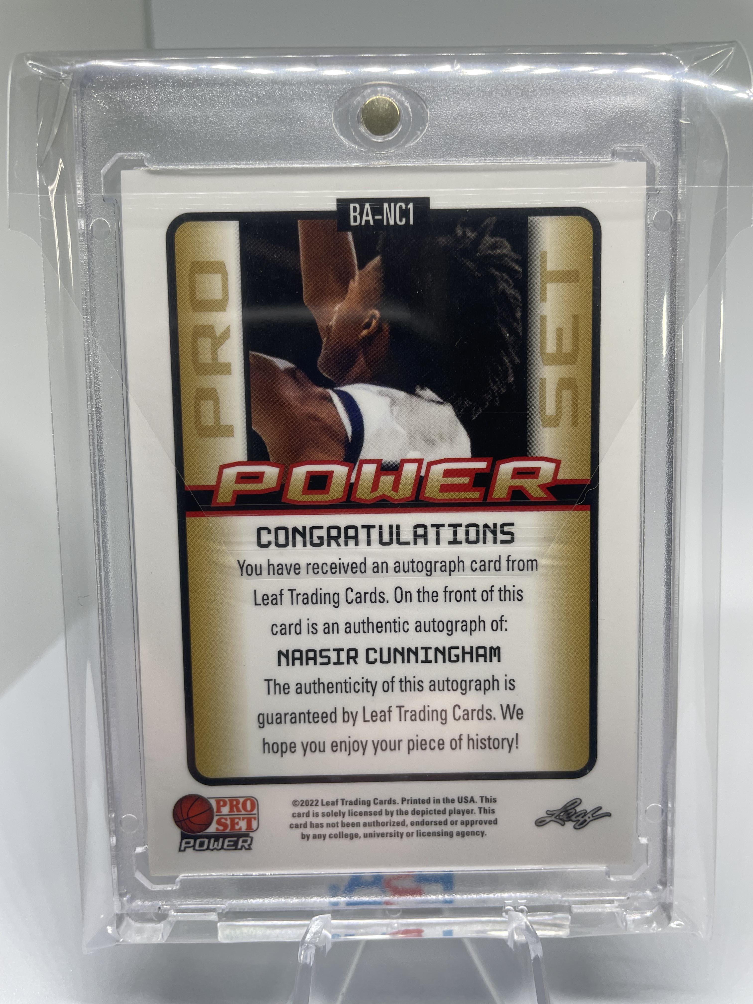 2021-22 Leaf Pro Set Power Naasir Cunningham Bronze Rookie Auto #PM-NC1