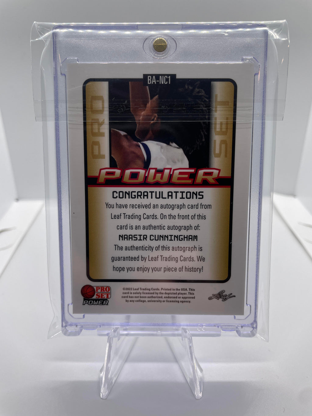 2021-22 Leaf Pro Set Power Naasir Cunningham Bronze Rookie Auto #PM-NC1