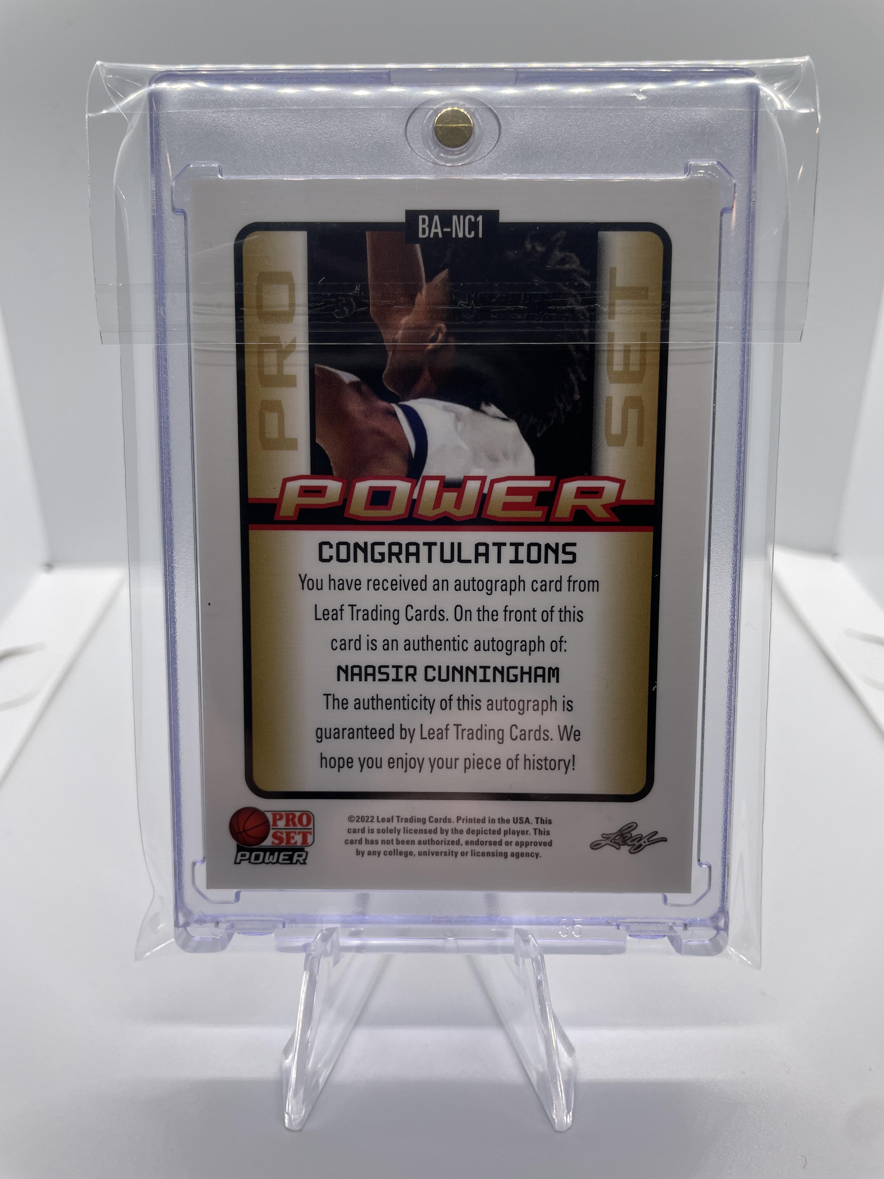 2021-22 Leaf Pro Set Power Naasir Cunningham Bronze Rookie Auto #PM-NC1
