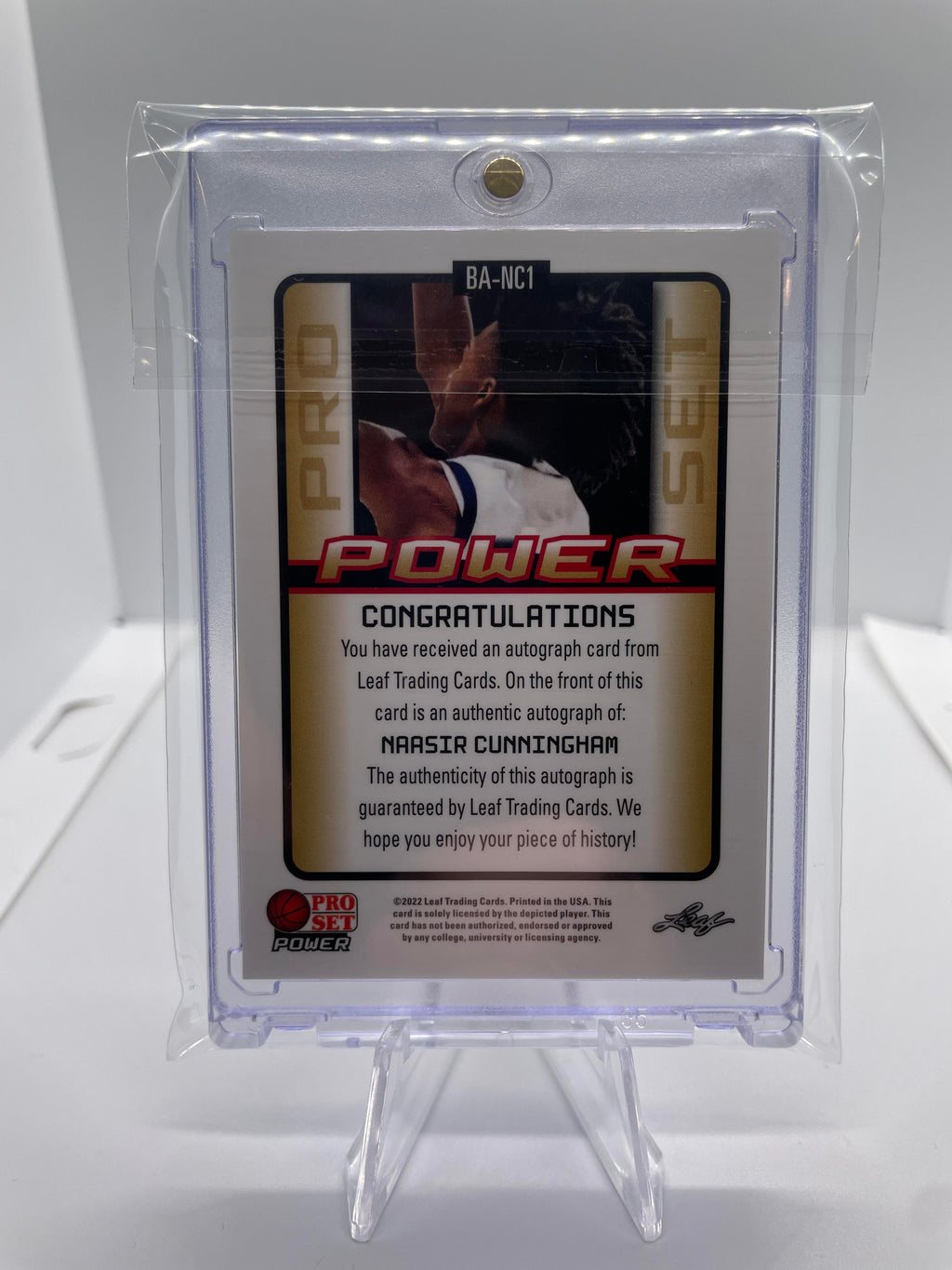 2021-22 Leaf Pro Set Power Naasir Cunningham Bronze Rookie Auto #PM-NC1
