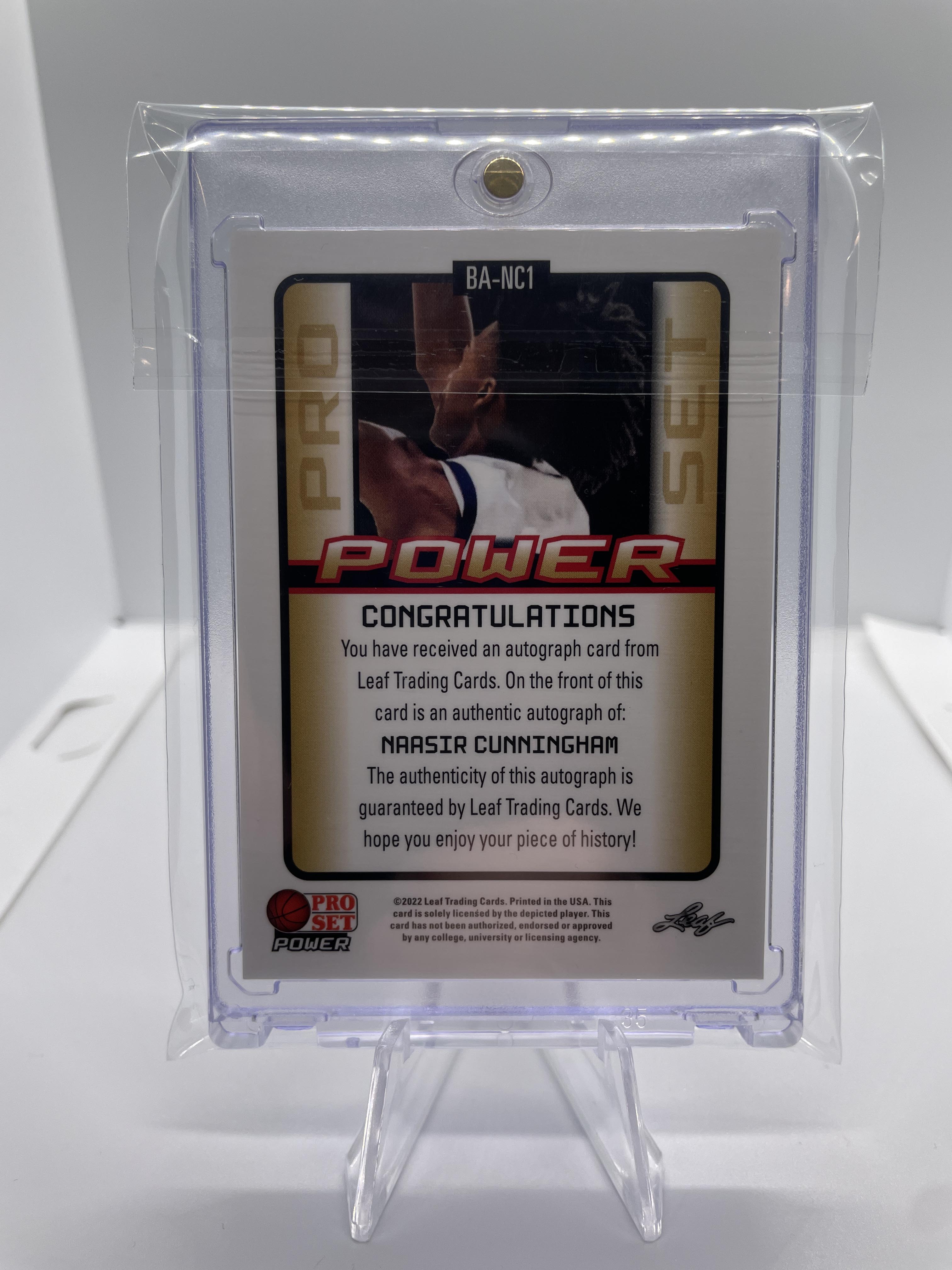 2021-22 Leaf Pro Set Power Naasir Cunningham Bronze Rookie Auto #PM-NC1