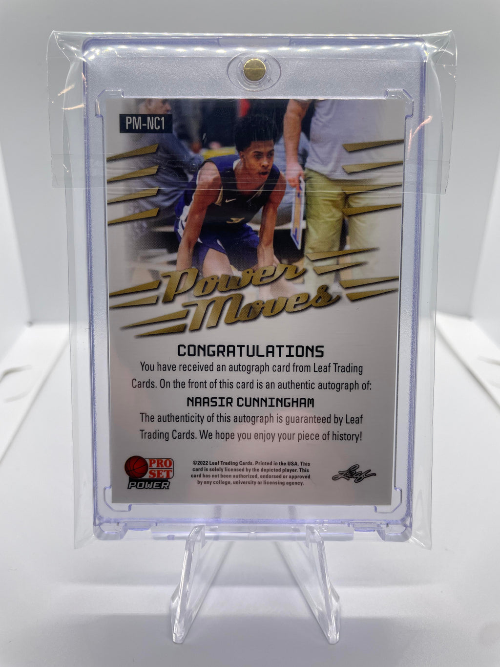 2021-22 Leaf Pro Set Power Naasir Cunningham Bronze Rookie Auto #PM-NC1