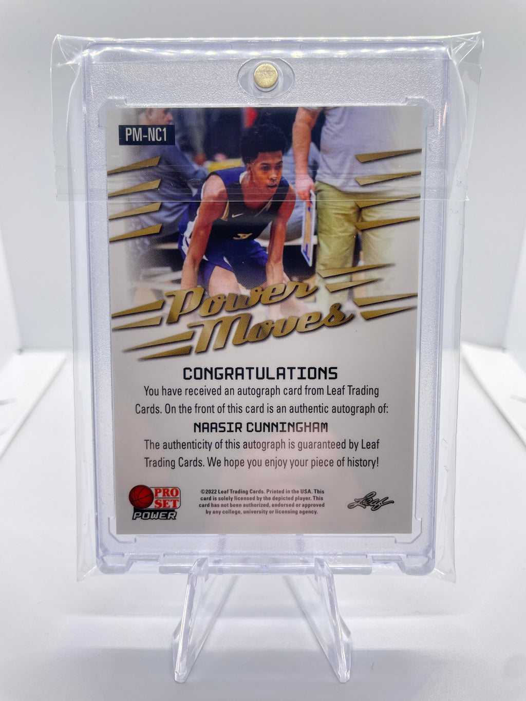 2021-22 Leaf Pro Set Power Naasir Cunningham Bronze Rookie Auto #PM-NC1