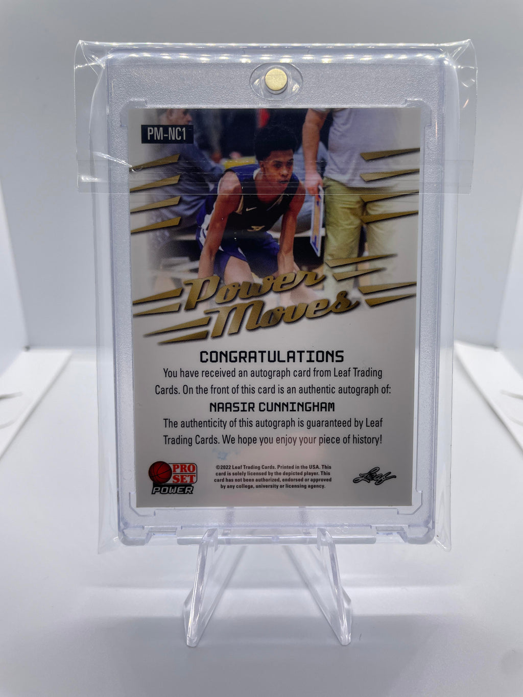 2021-22 Leaf Pro Set Power Naasir Cunningham Bronze Rookie Auto #PM-NC1