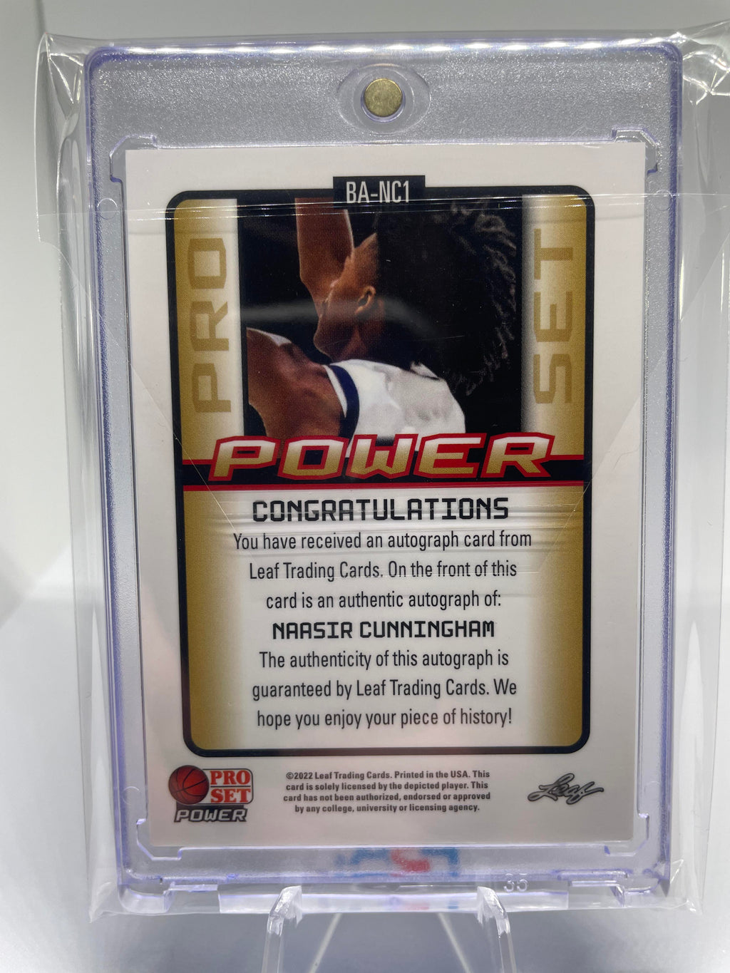 2021-22 Leaf Pro Set Power Naasir Cunningham Bronze Rookie Auto #PM-NC1
