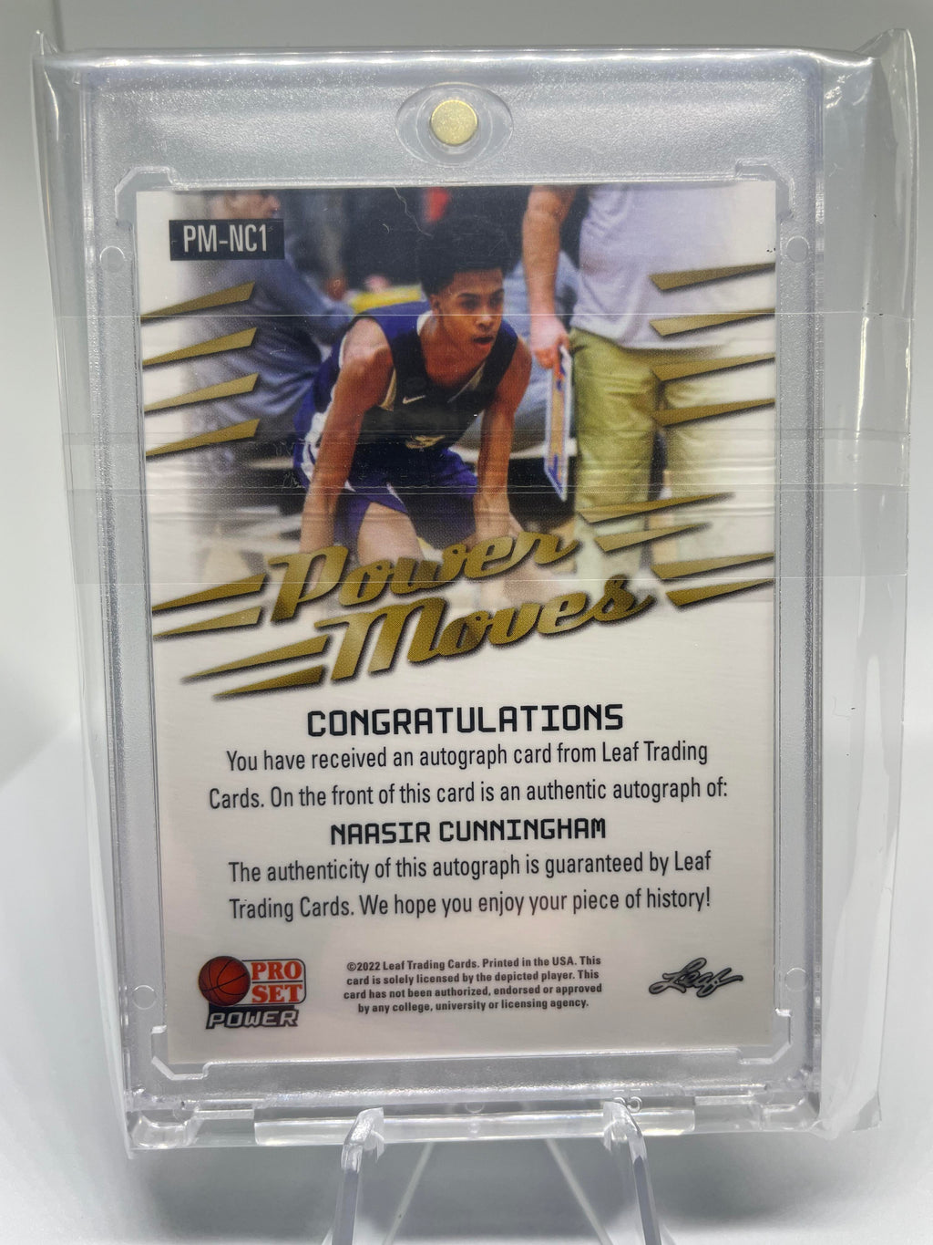 2021-22 Leaf Pro Set Power Naasir Cunningham Platinum Rookie Auto /99