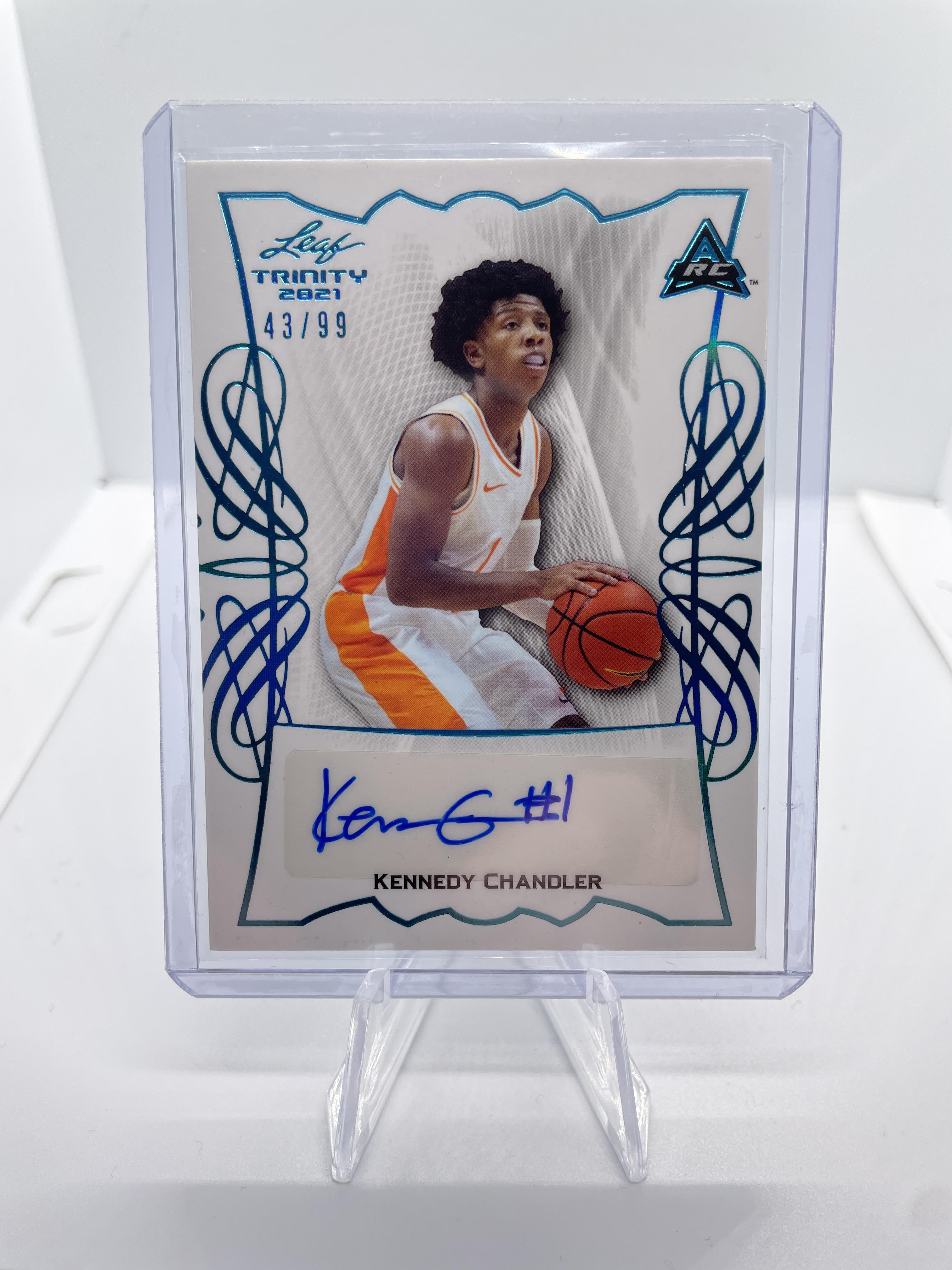 2021-22 Leaf Trinity Kennedy Chandler Blue Foil Rookie Auto /99