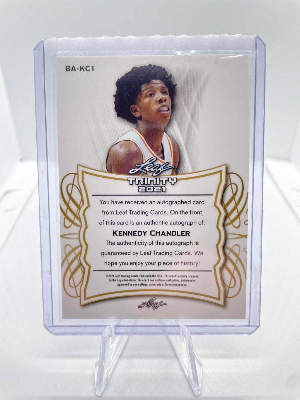 2021-22 Leaf Trinity Kennedy Chandler Blue Foil Rookie Auto /99