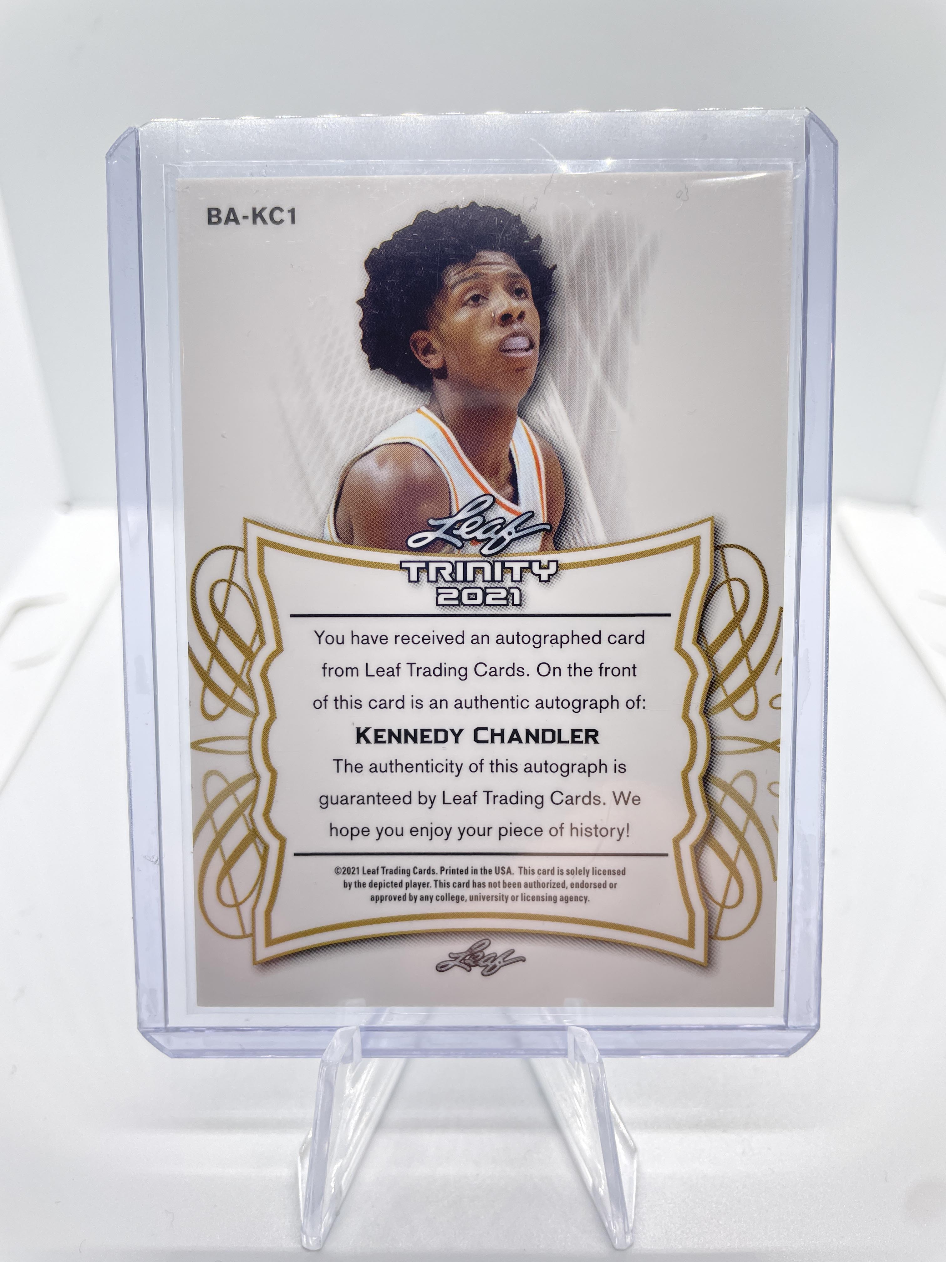 2021-22 Leaf Trinity Kennedy Chandler Blue Foil Rookie Auto /99