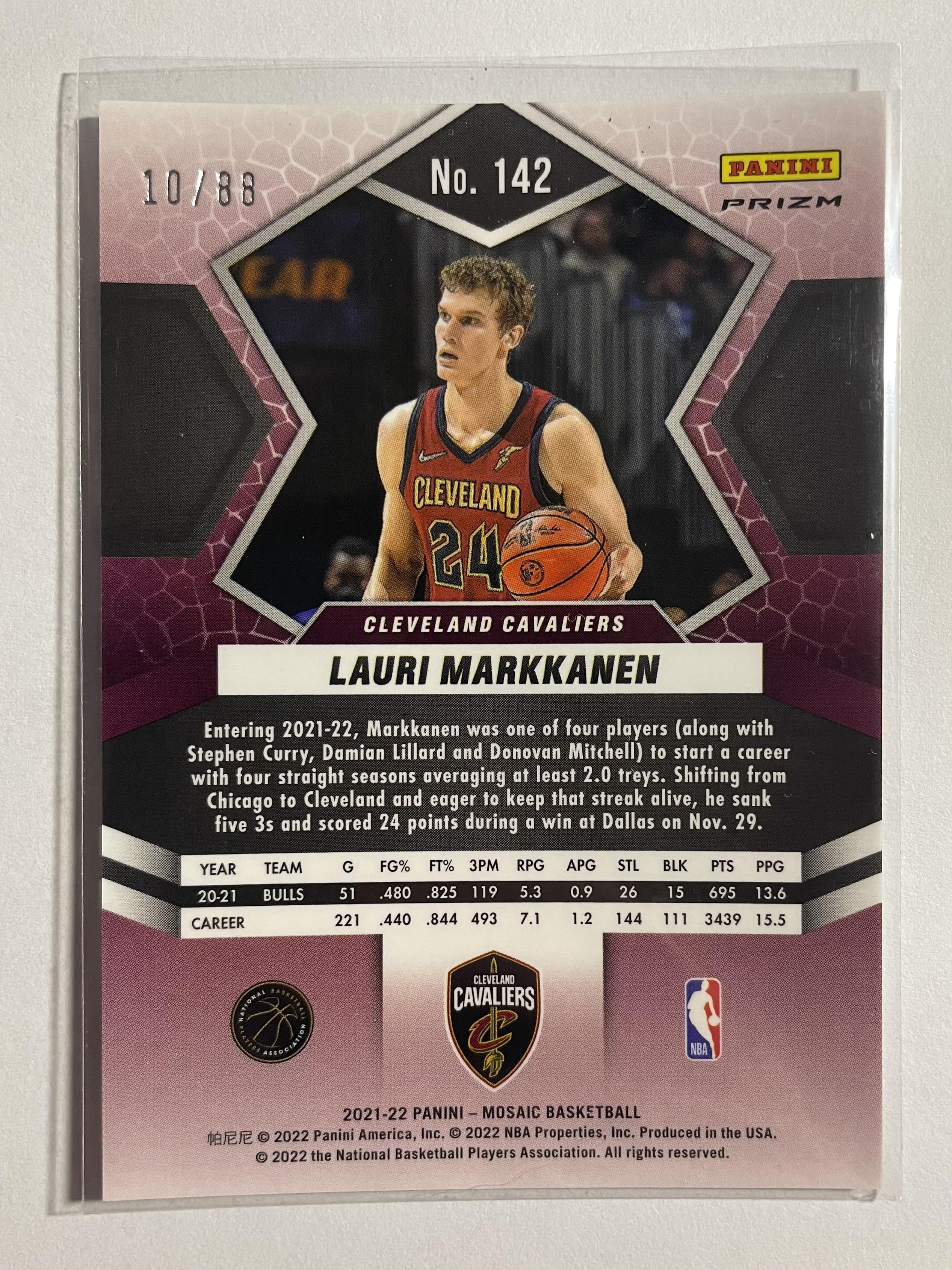 2021-22 Panini Mosaic Lauri Markannen Choice Yellow Prizm /88 #142