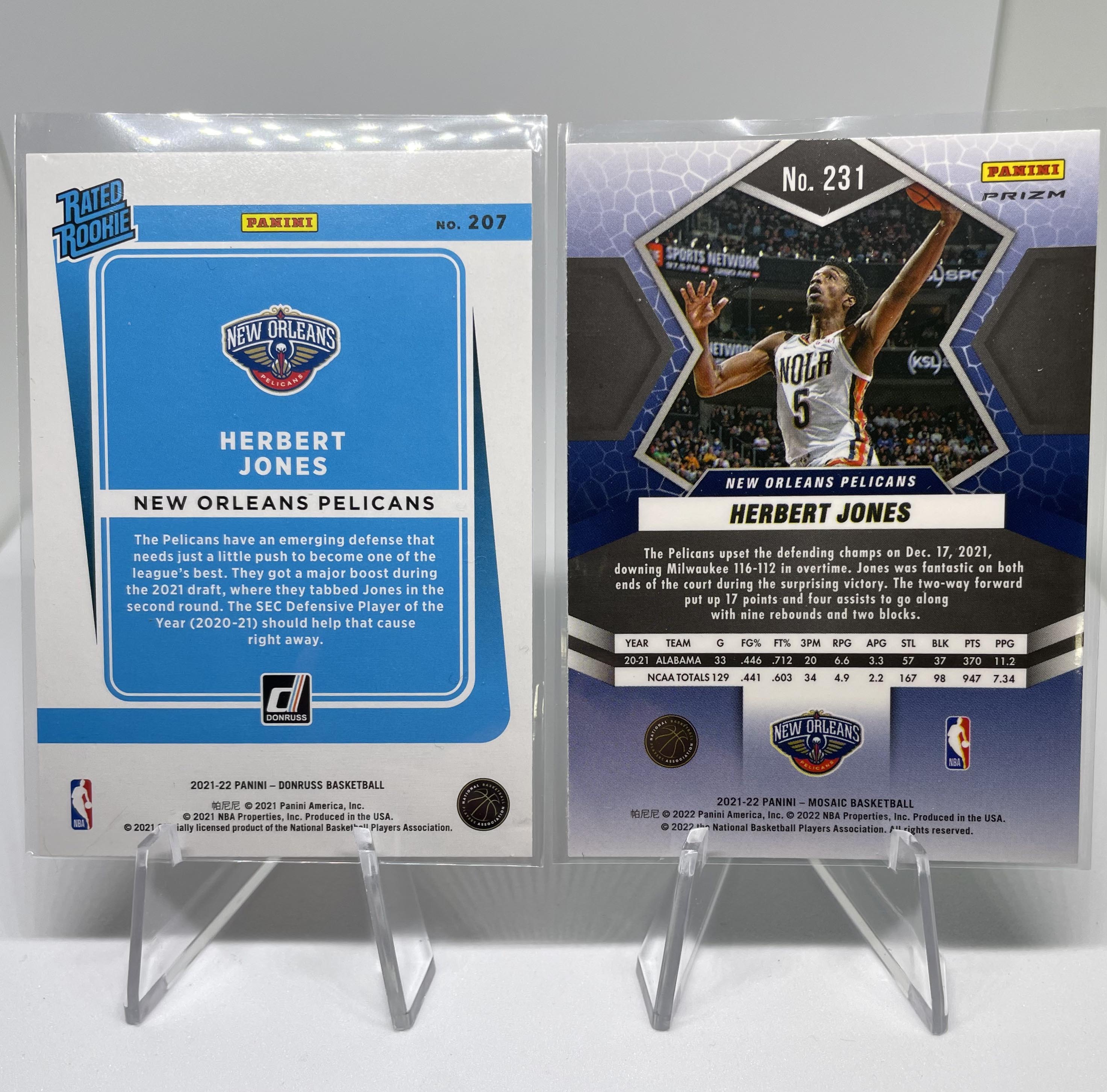 2021-22 Panini Prizm Herbert Jones Orange /49 + RWB + Red /149 Rookie Set (x8)