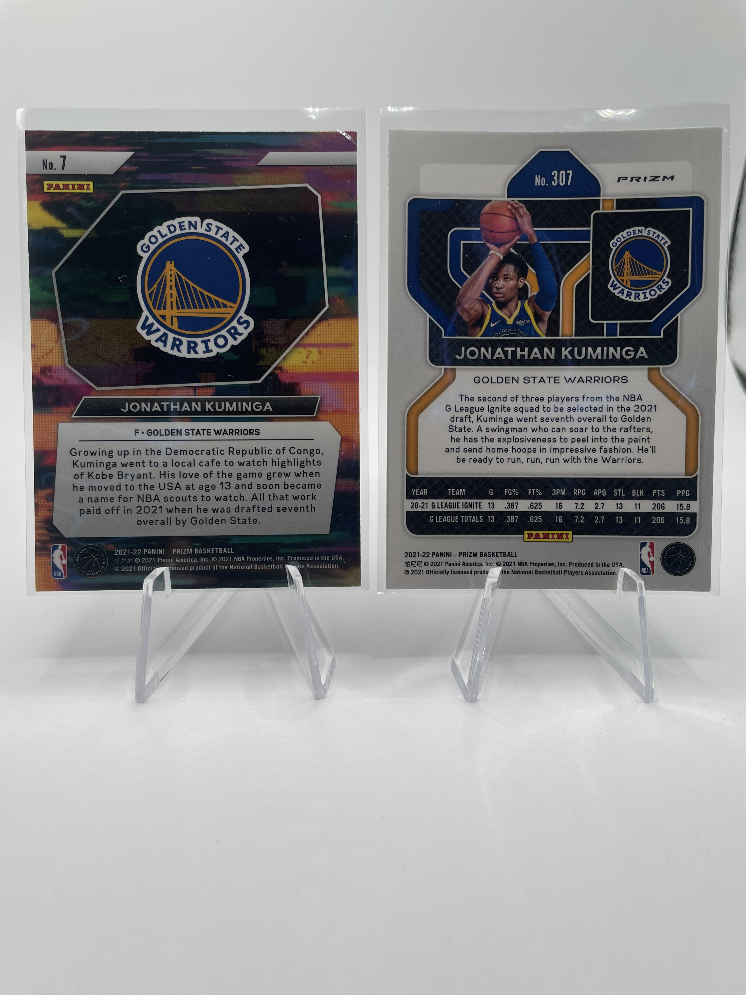 2021-22 Panini Prizm Johnathan Kuminga RWB + Select Orange + Rookie SP Set (x16)