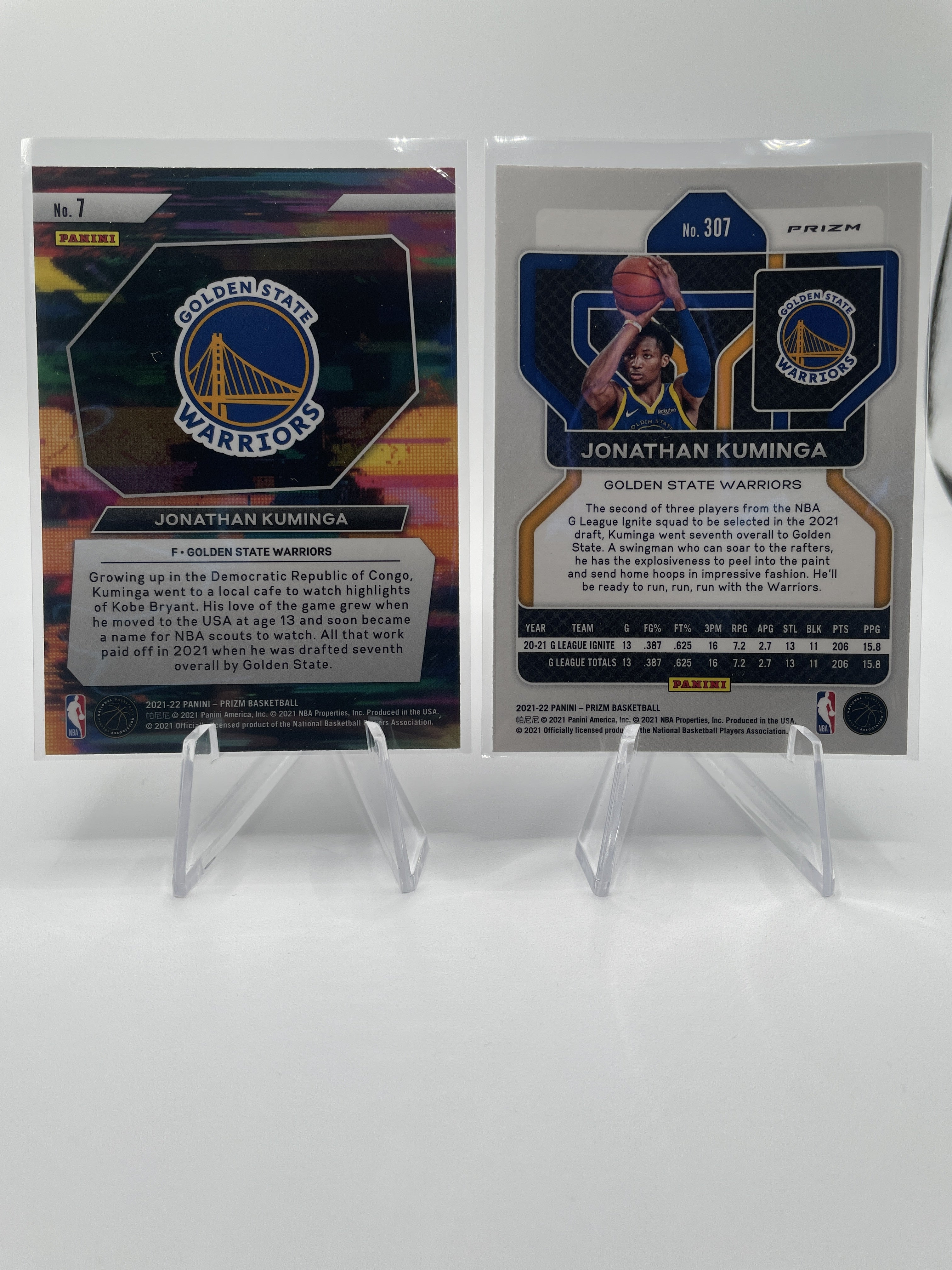 2021-22 Panini Prizm Johnathan Kuminga RWB + Select Orange + Rookie SP Set (x16)