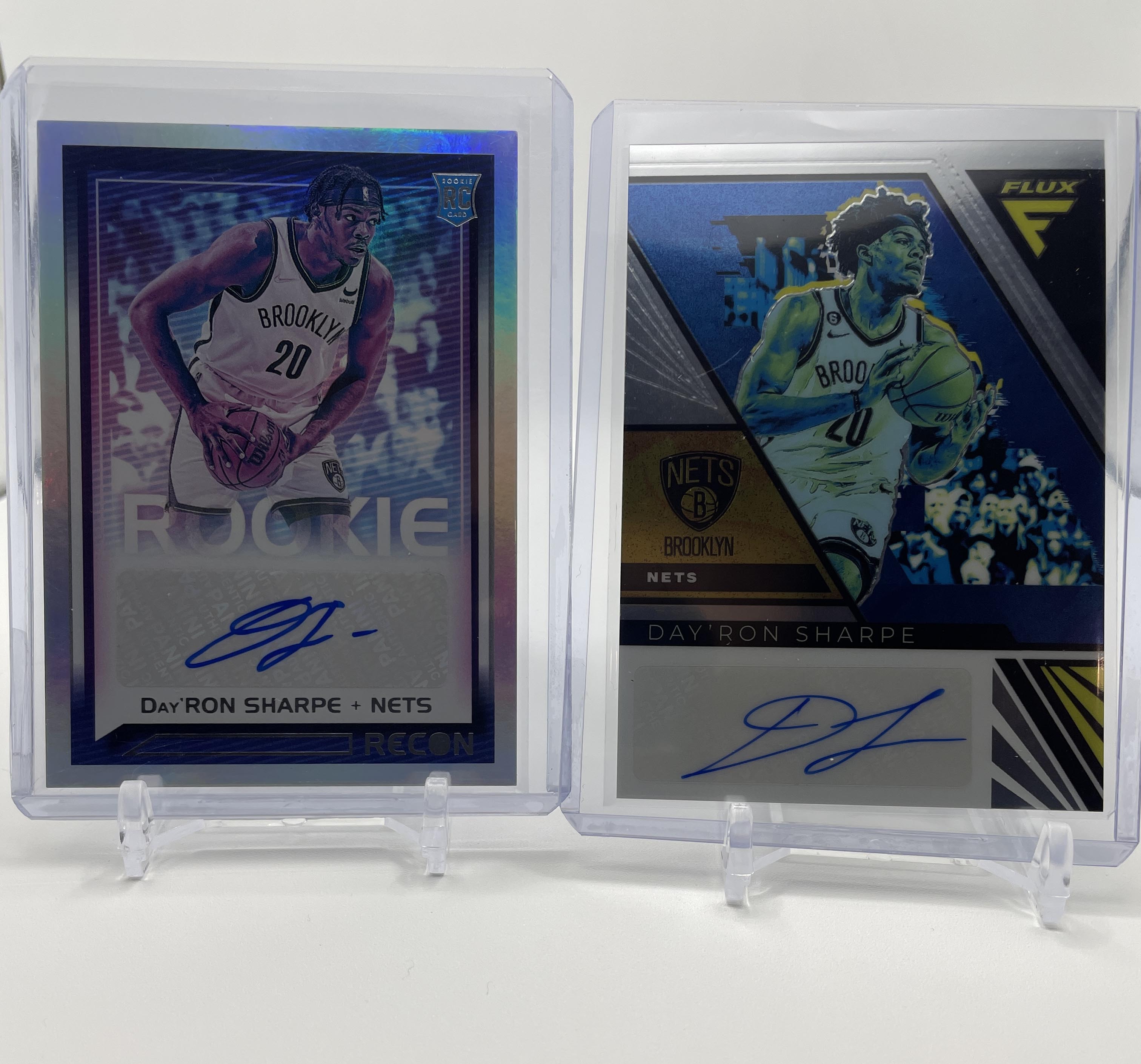 2021-22 Panini Recon Day'ron Sharpe Rookie Auto + 2022-23 Panini Flux Auto