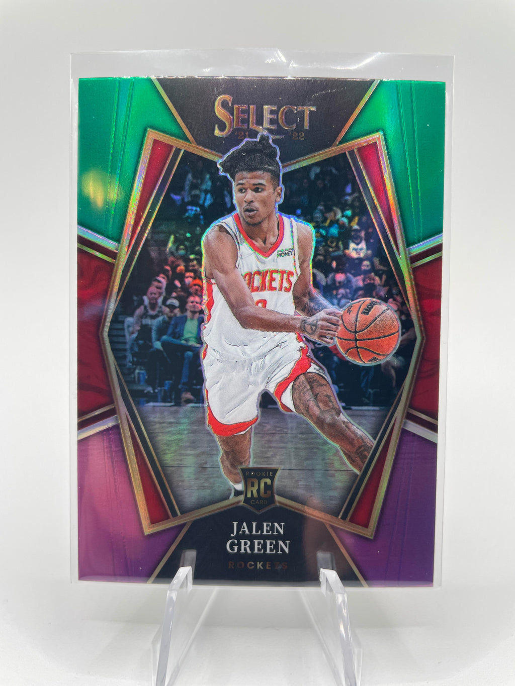 2021-22 Panini Select Jalen Green Premier Green White Purple Prizm Rookie + Base