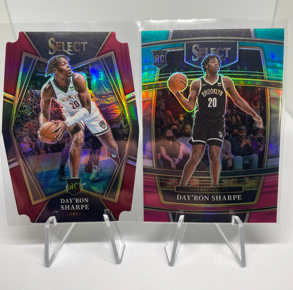 2021-22 Select Day'Ron Sharpe Premier Die-Cut Prizm /175 + Teal Green /75 + Blue
