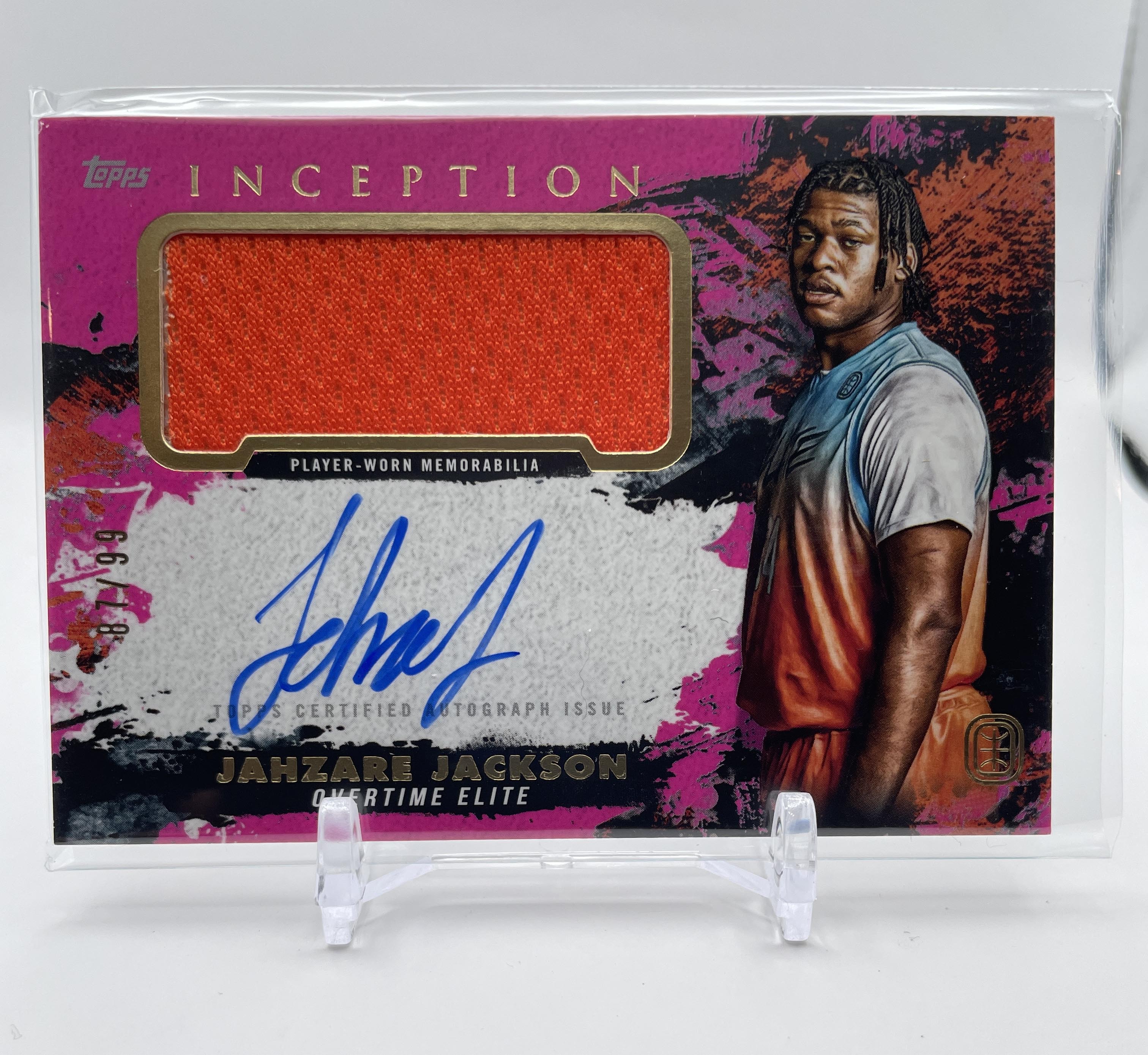 2021-22 Topps OTE Inception Jahzare Jackson Pink Rookie Patch Auto /99