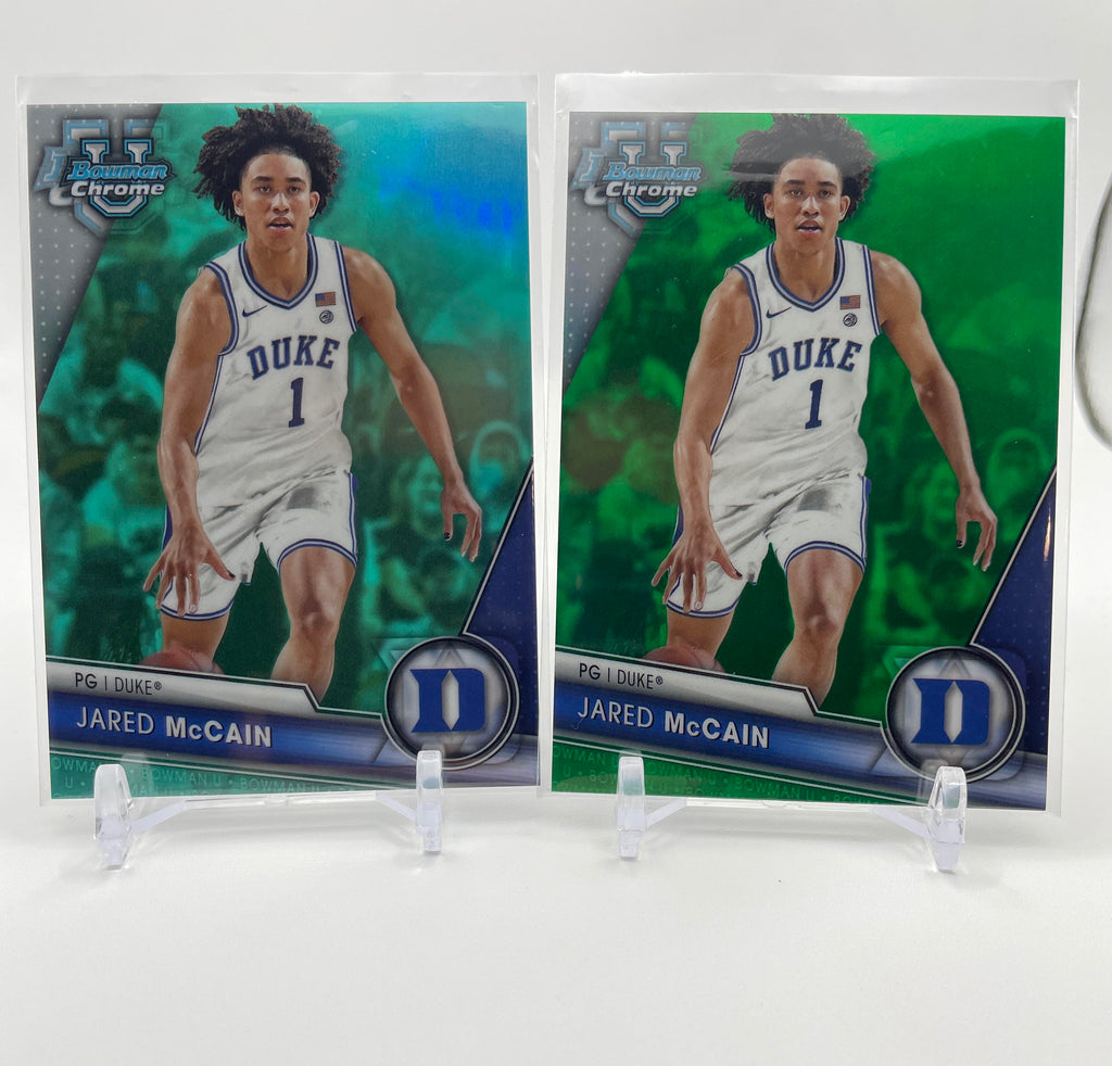 2021-24 Bowman U Chrome Jared McCain Green Refractor /99 + Aqua /299 Set (x4)