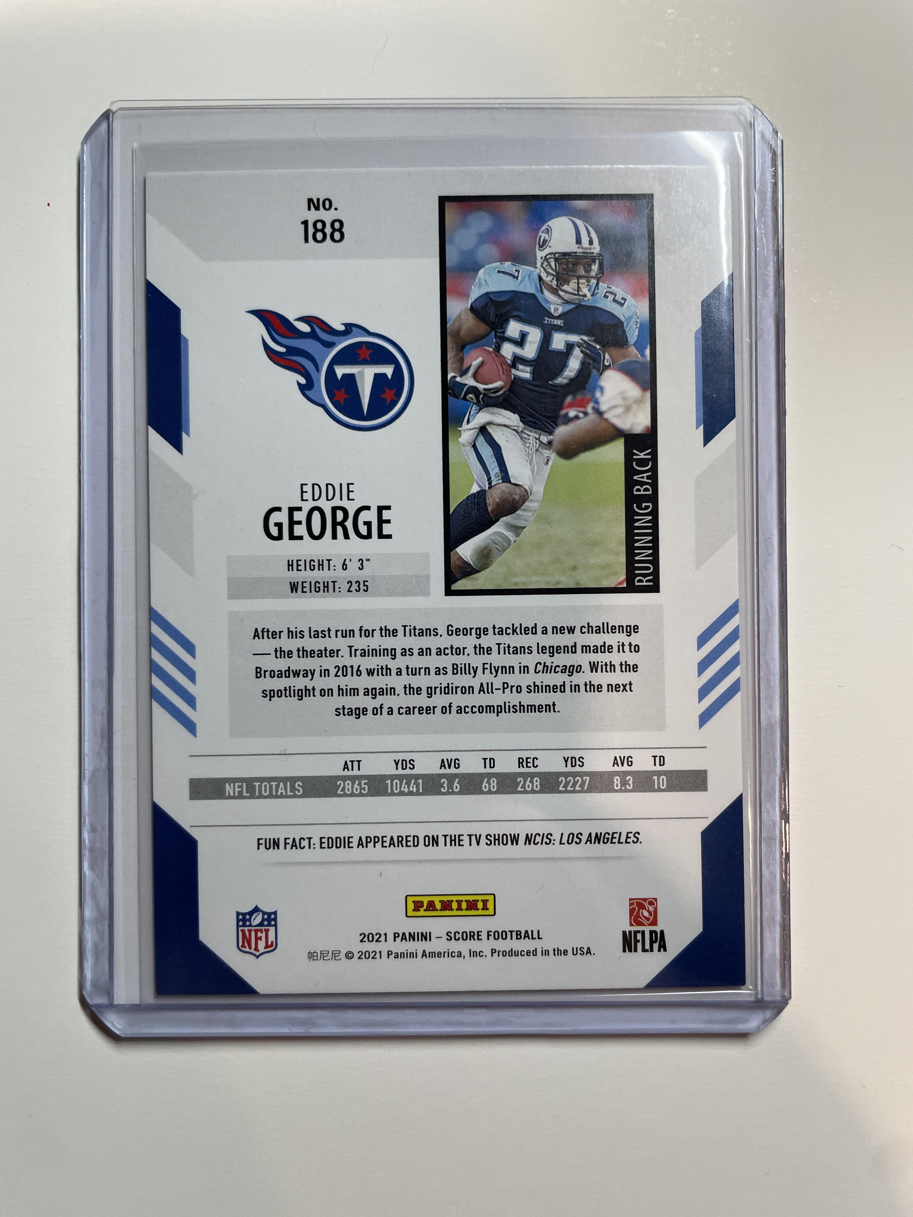 2021 Panini Score Eddie George Red Foil /460 #188