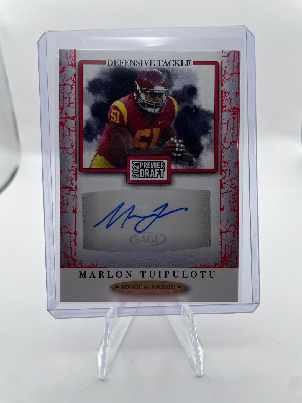 2021 Sage Premier Draft Marlon Tuipulotu Red Border Rookie Auto #A103