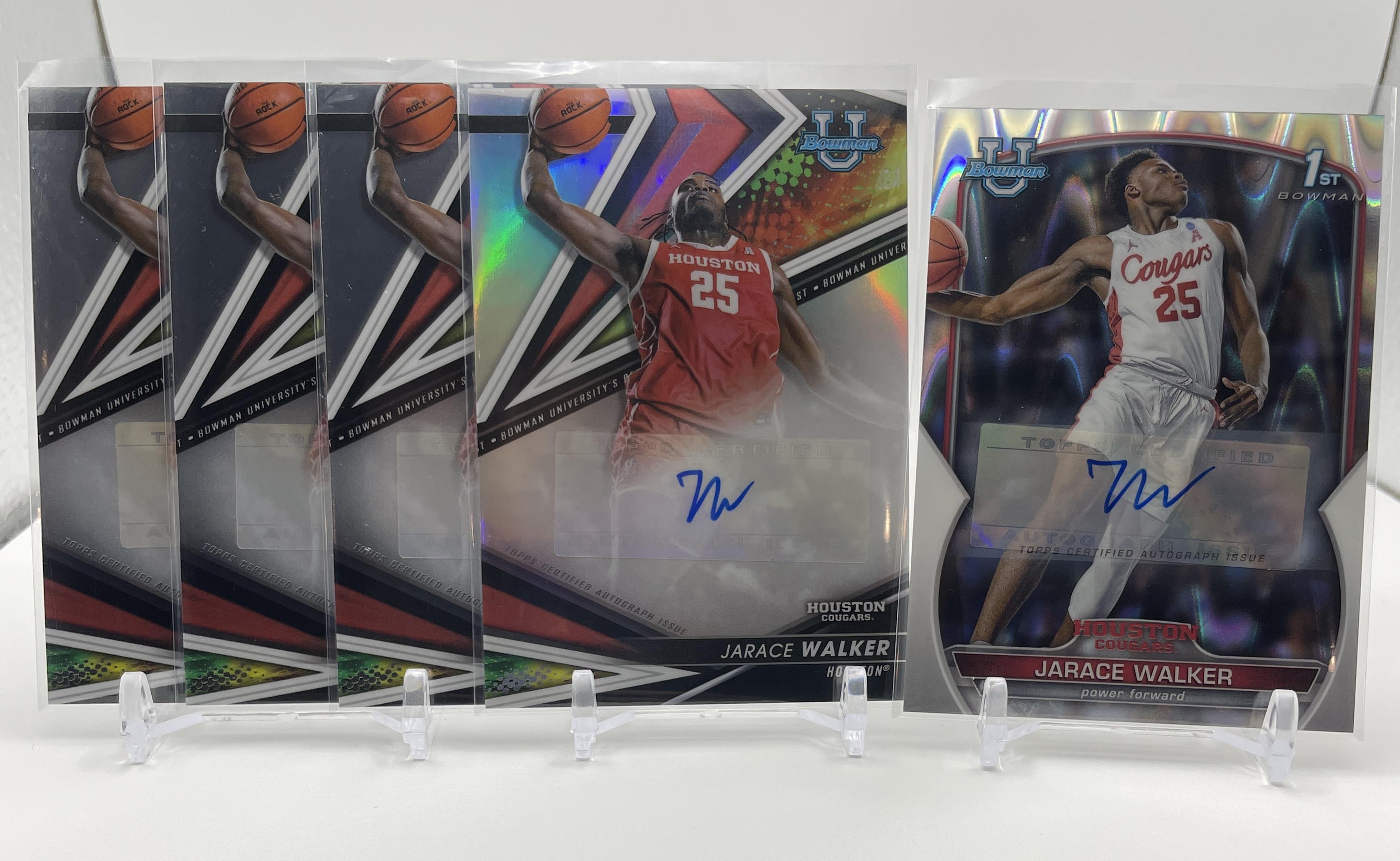 2022-23 Bowman U Best Jarace Walker Refractor Auto Set (4) + Chrome Auto /199