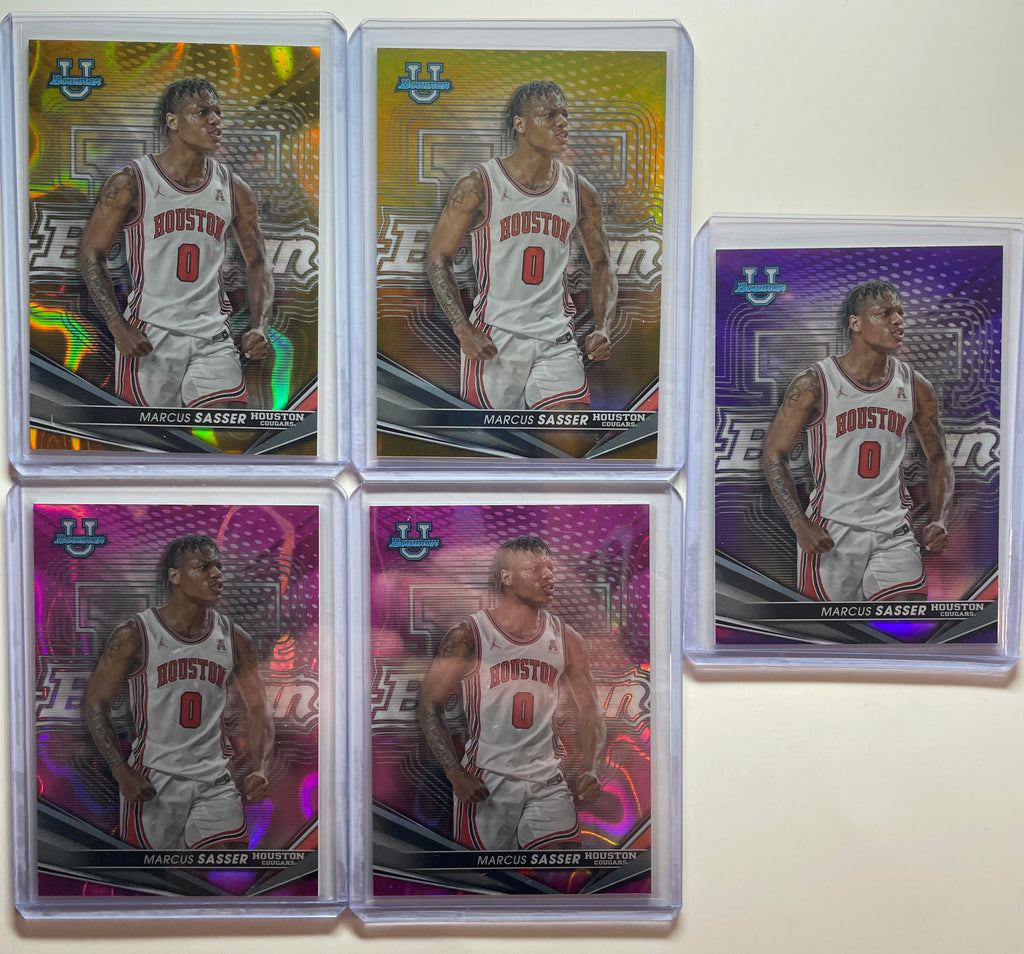 2022-23 Bowman U Best Marcus Sasser Gold Refractor /50 Lava /75 /100 Set (x5)