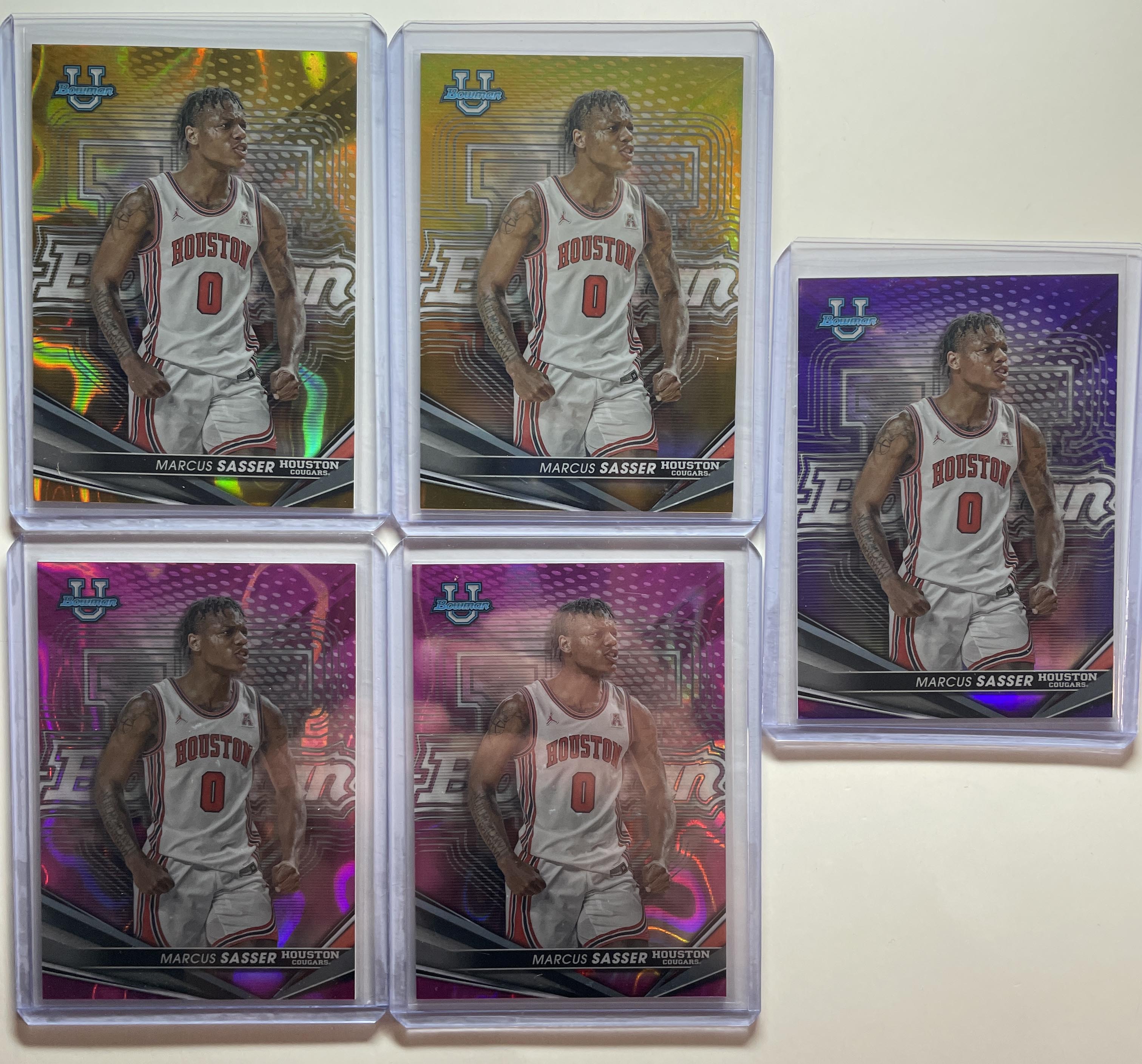 2022-23 Bowman U Best Marcus Sasser Gold Refractor /50 Lava /75 /100 Set (x5)