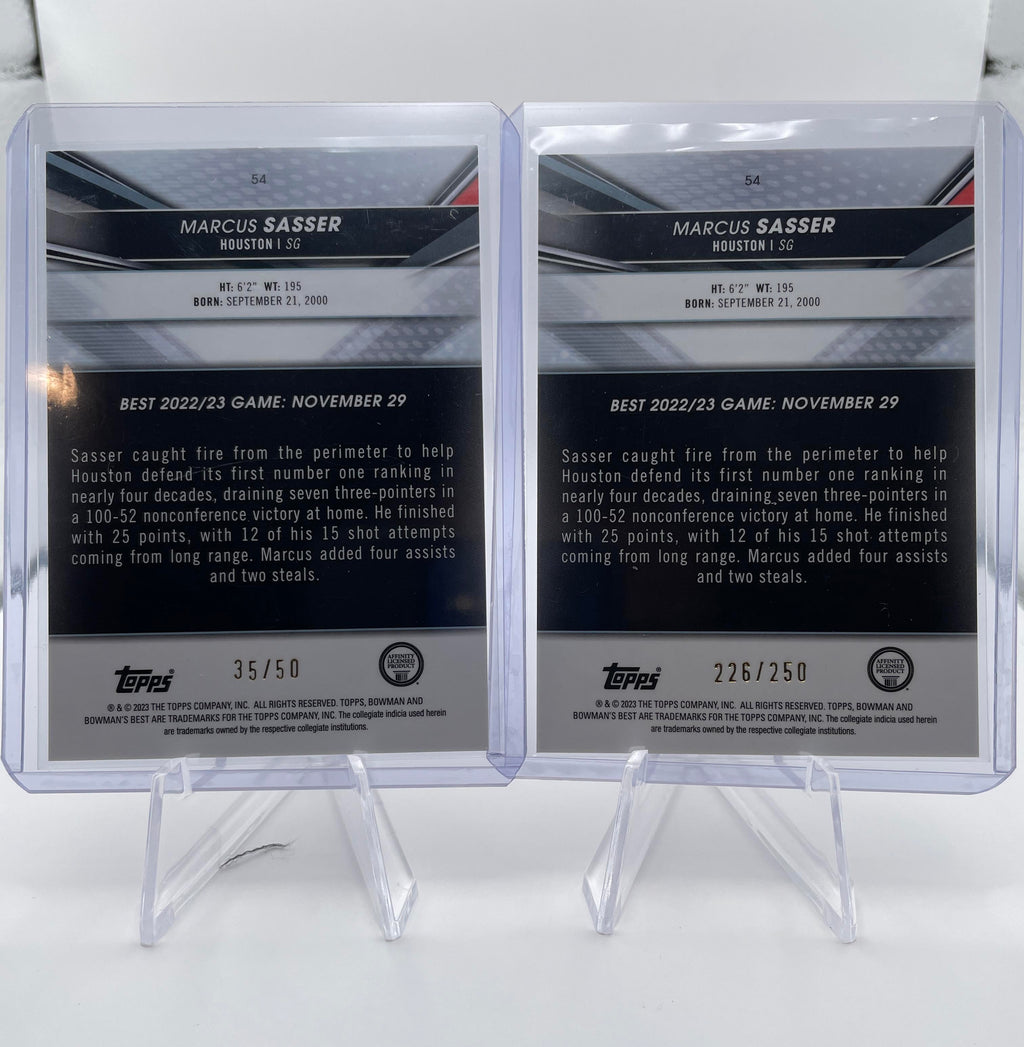 2022-23 Bowman U Best Marcus Sasser Gold Refractor /50 Lava /75 /100 Set (x5)