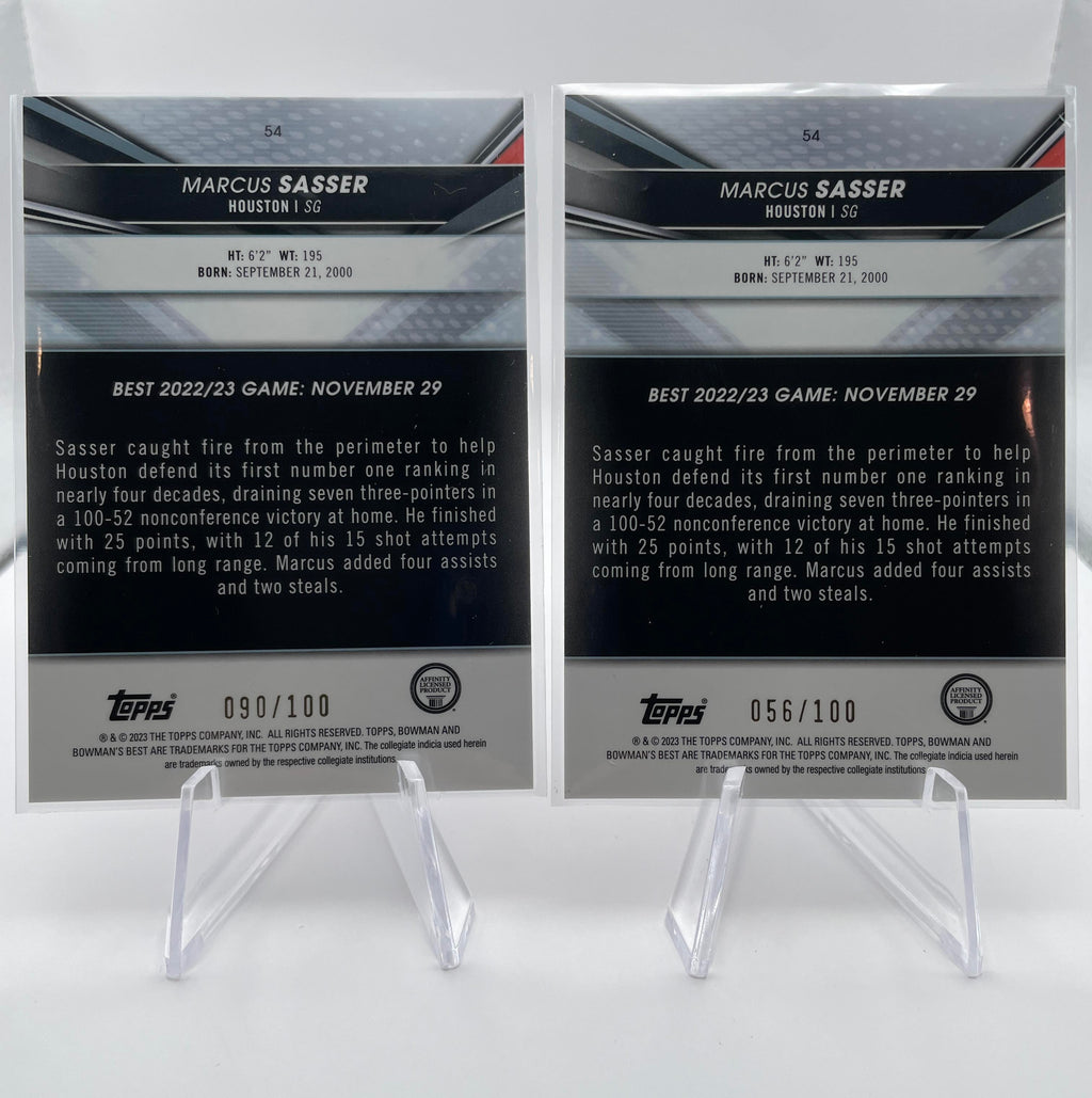 2022-23 Bowman U Best Marcus Sasser Gold Refractor /50 Lava /75 /100 Set (x5)