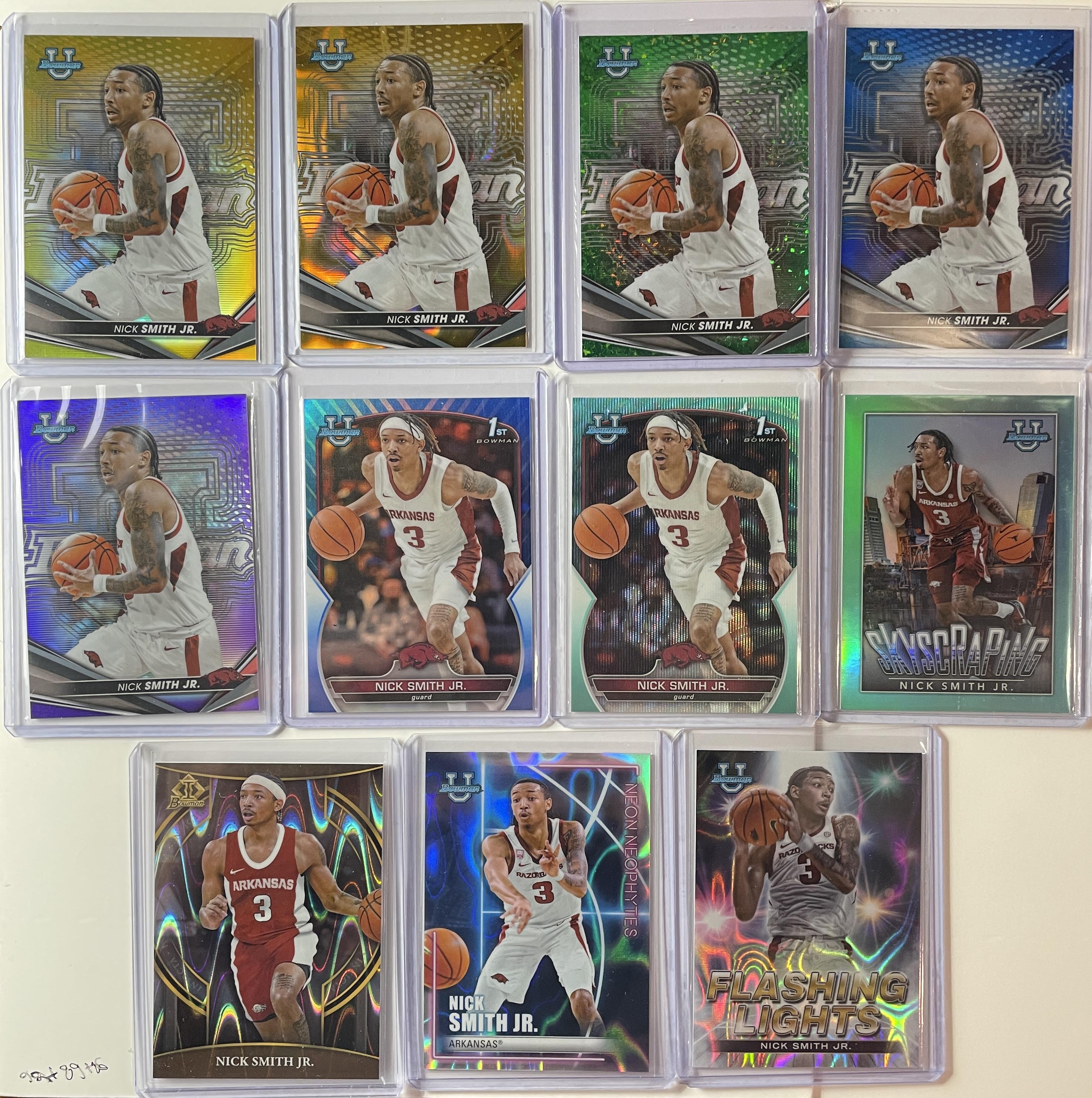 2022-23 Bowman U Best Nick Smith Jr RC Gold /50 Lava /75 + Inserts /50 Set (x11)