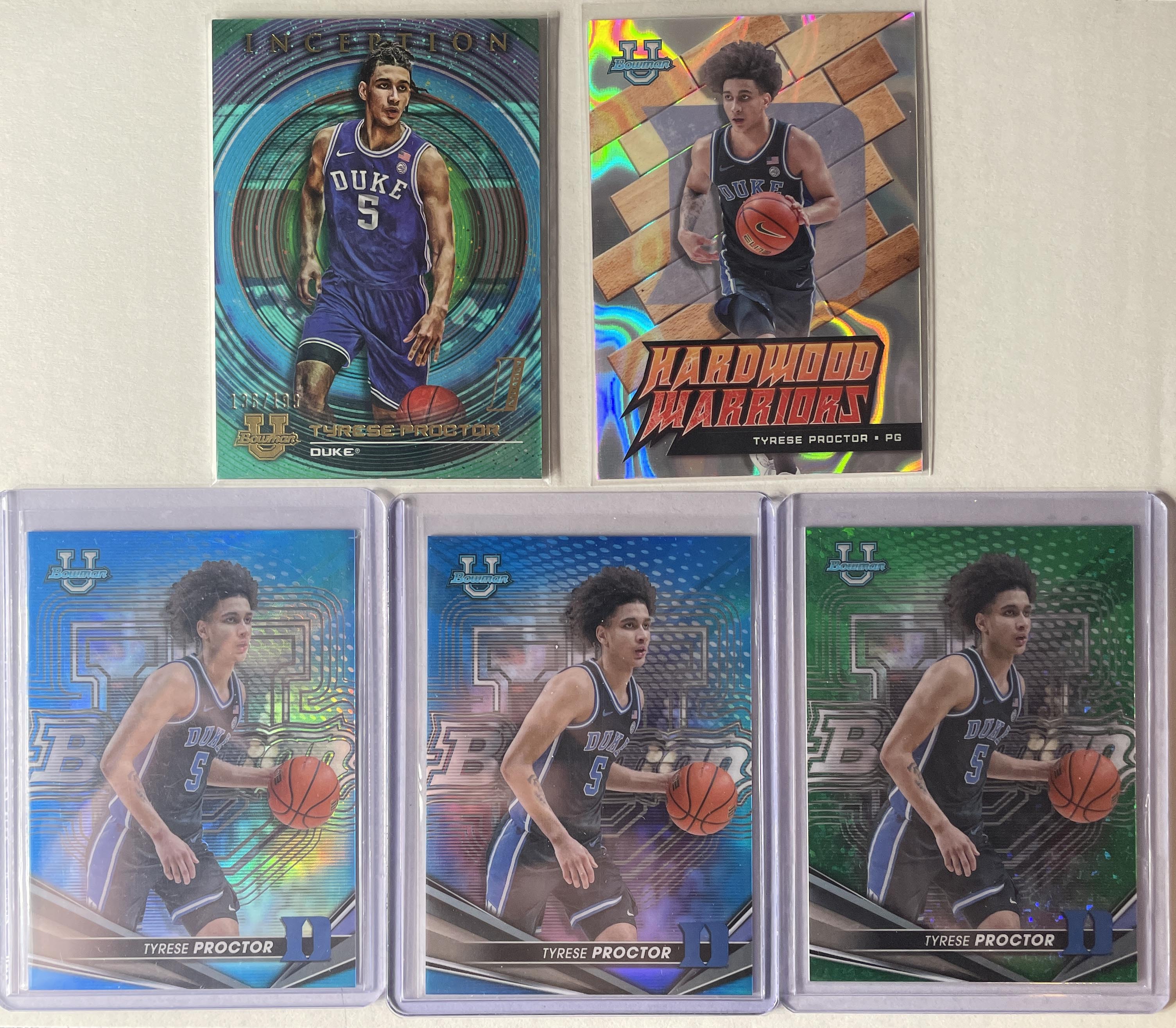 2022-23 Bowman U Best Tyrese Proctor Blue Refractor /150 Green /99 Neon /50