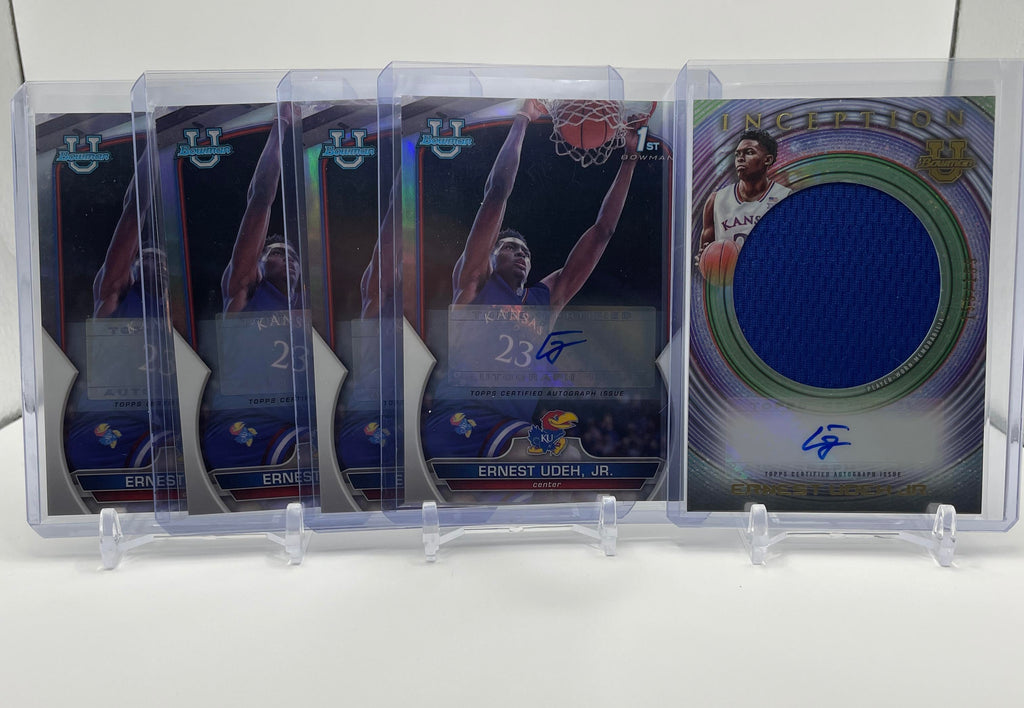 2022-23 Bowman U Chrome Ernest Udeh Refractor Auto /499 (x4) + Patch Auto /199