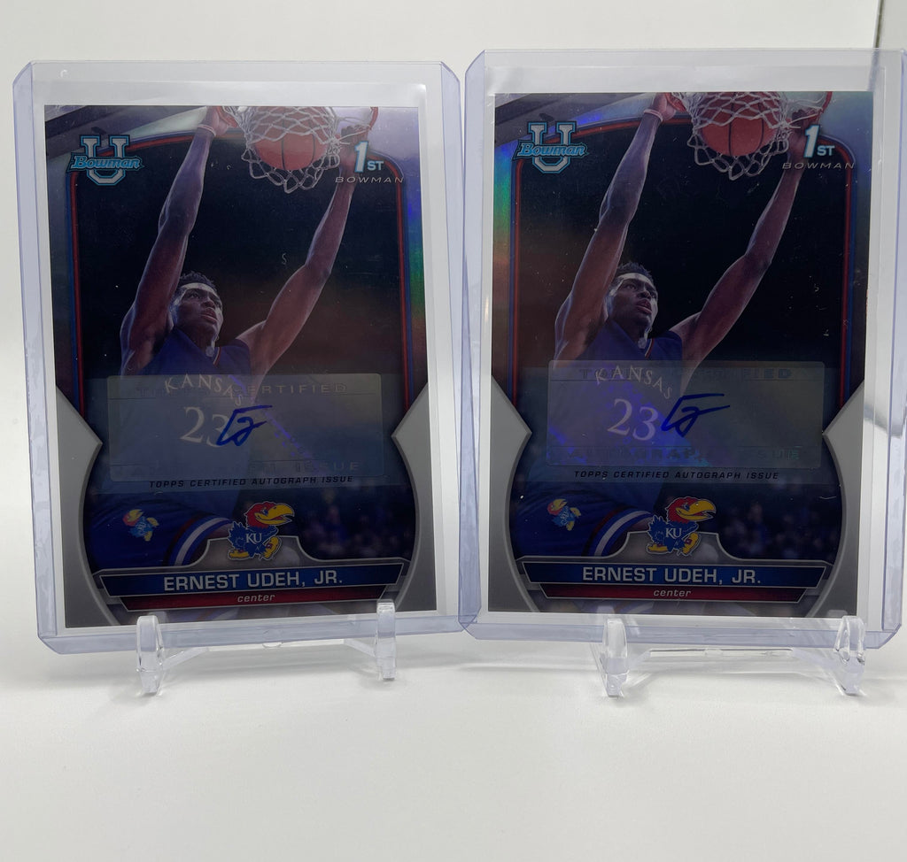 2022-23 Bowman U Chrome Ernest Udeh Refractor Auto /499 (x4) + Patch Auto /199