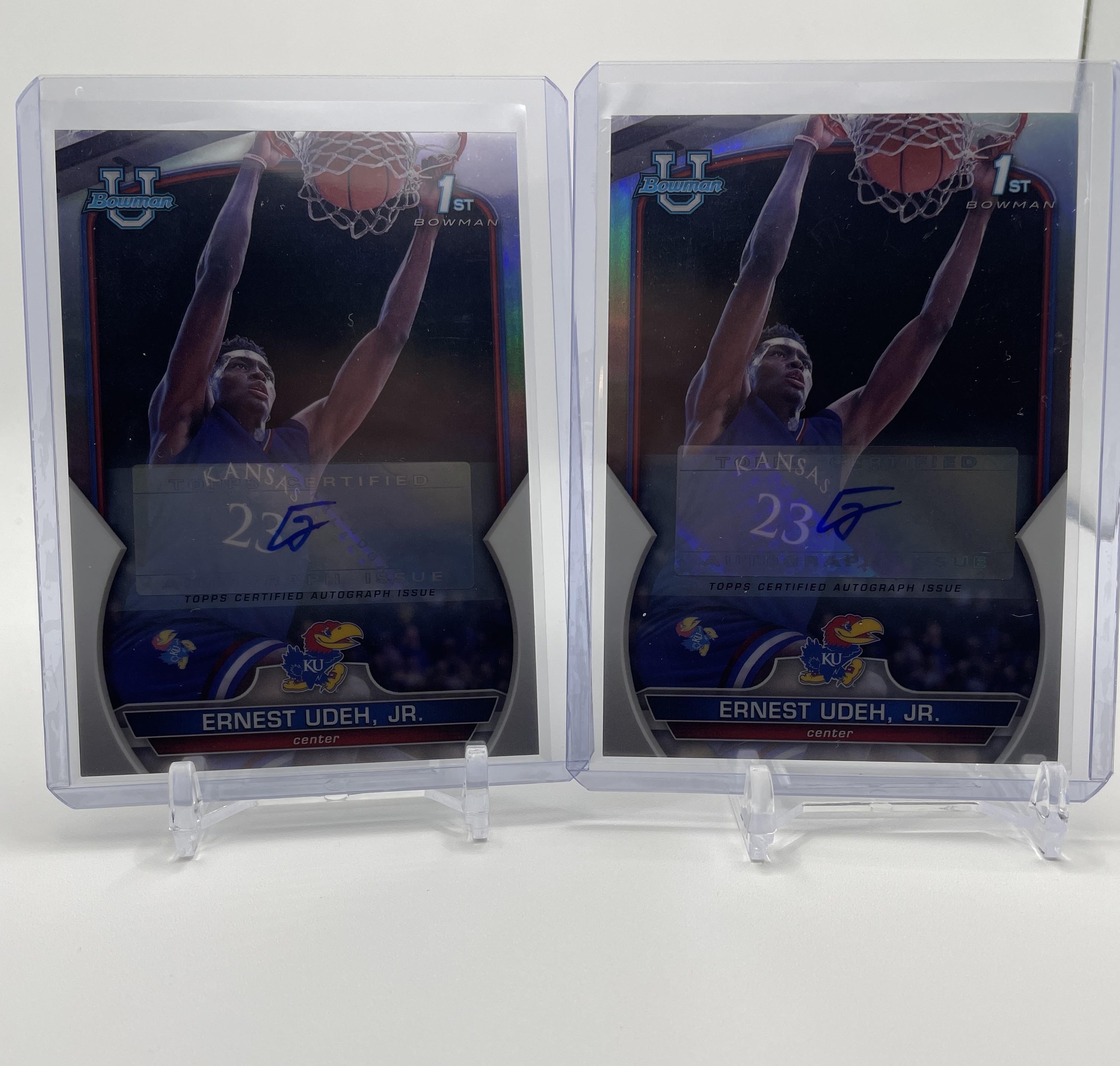 2022-23 Bowman U Chrome Ernest Udeh Refractor Auto /499 (x4) + Patch Auto /199