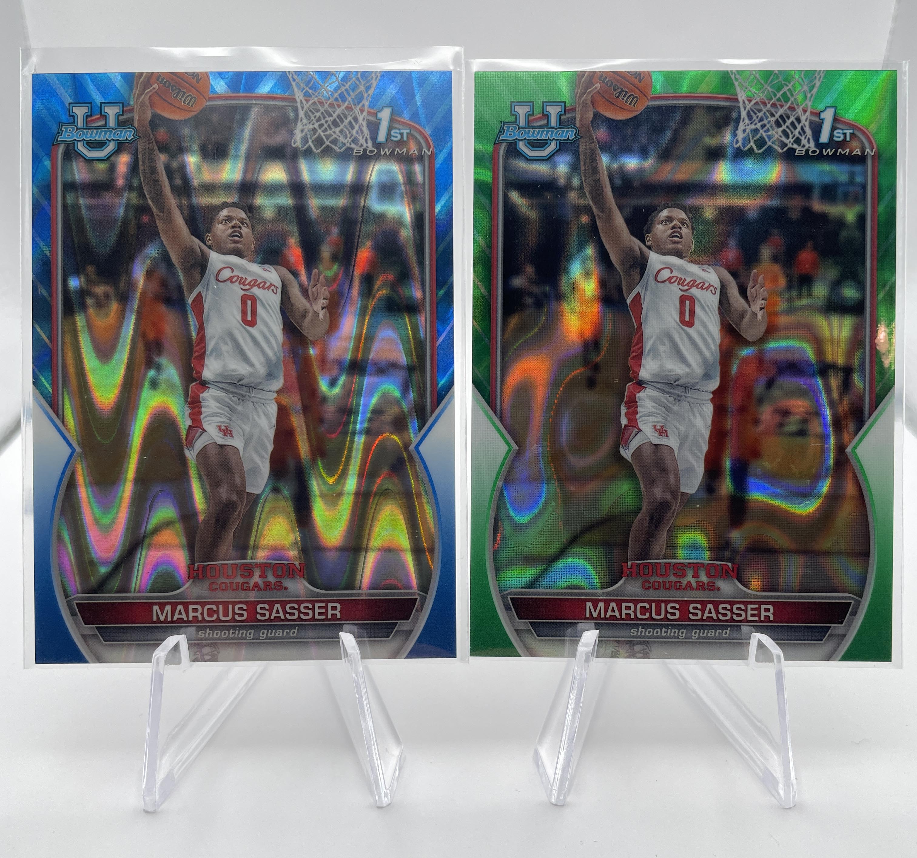 2022-23 Bowman U Chrome Marcus Sasser Green Refractor /99 + Blue Wave /199
