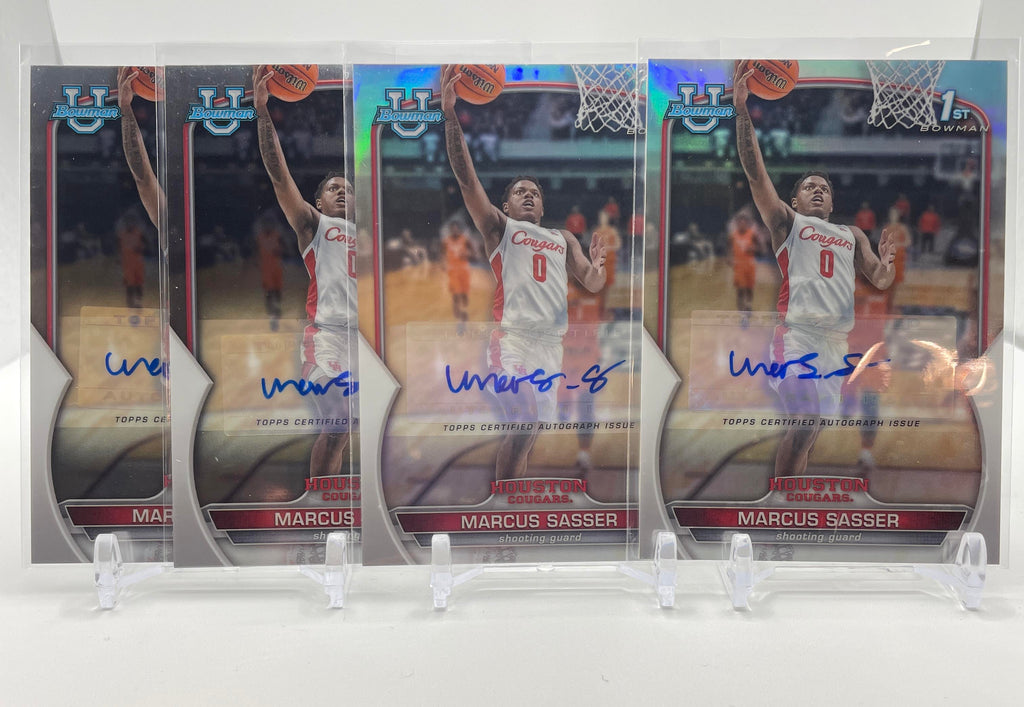 2022-23 Bowman U Chrome Marcus Sasser Refractor Auto /499 + Base Auto Set (x4)