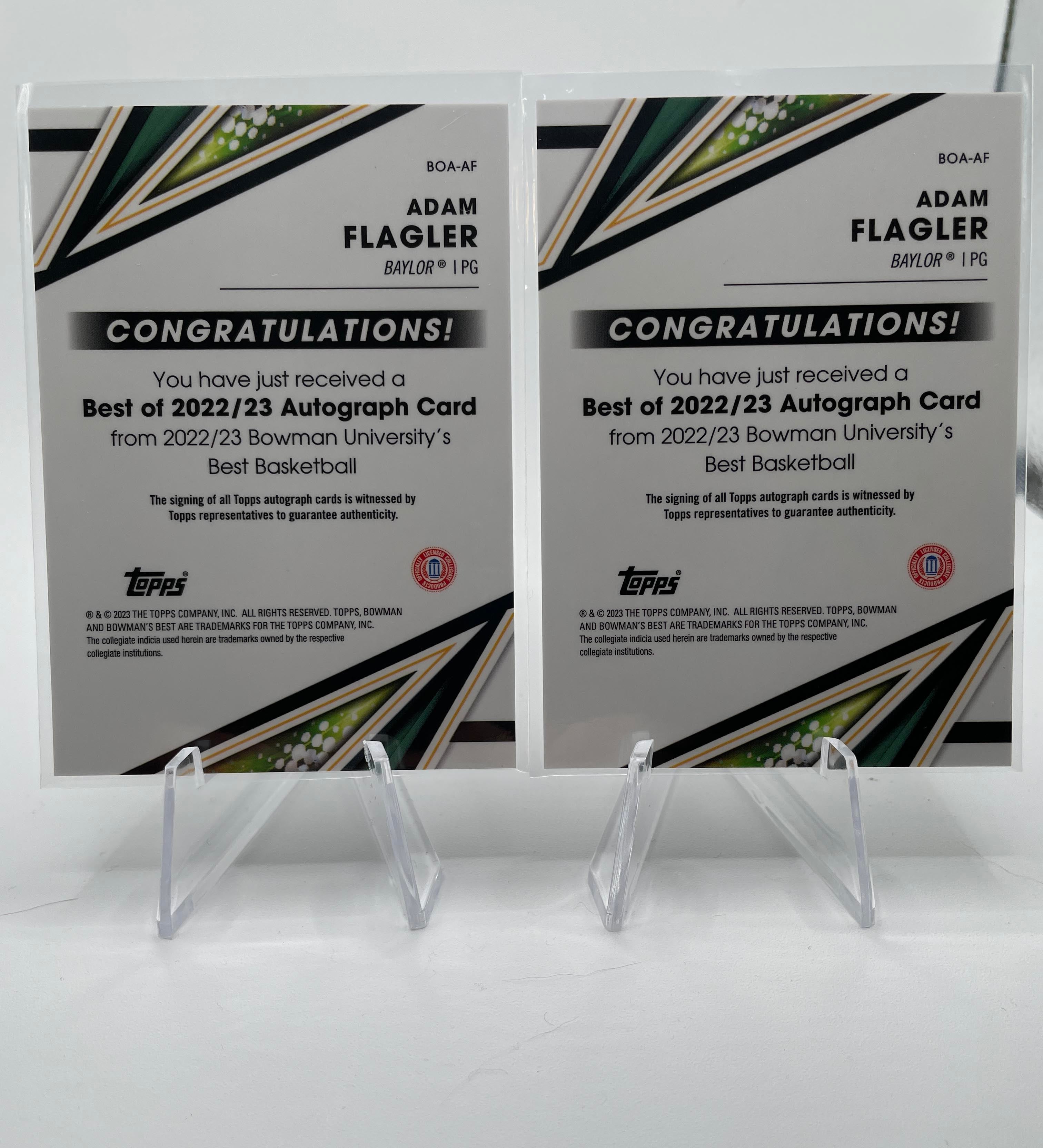 2022-23 Bowman U Inception Adam Flagler Gold Auto /50 + Best Auto (x4)