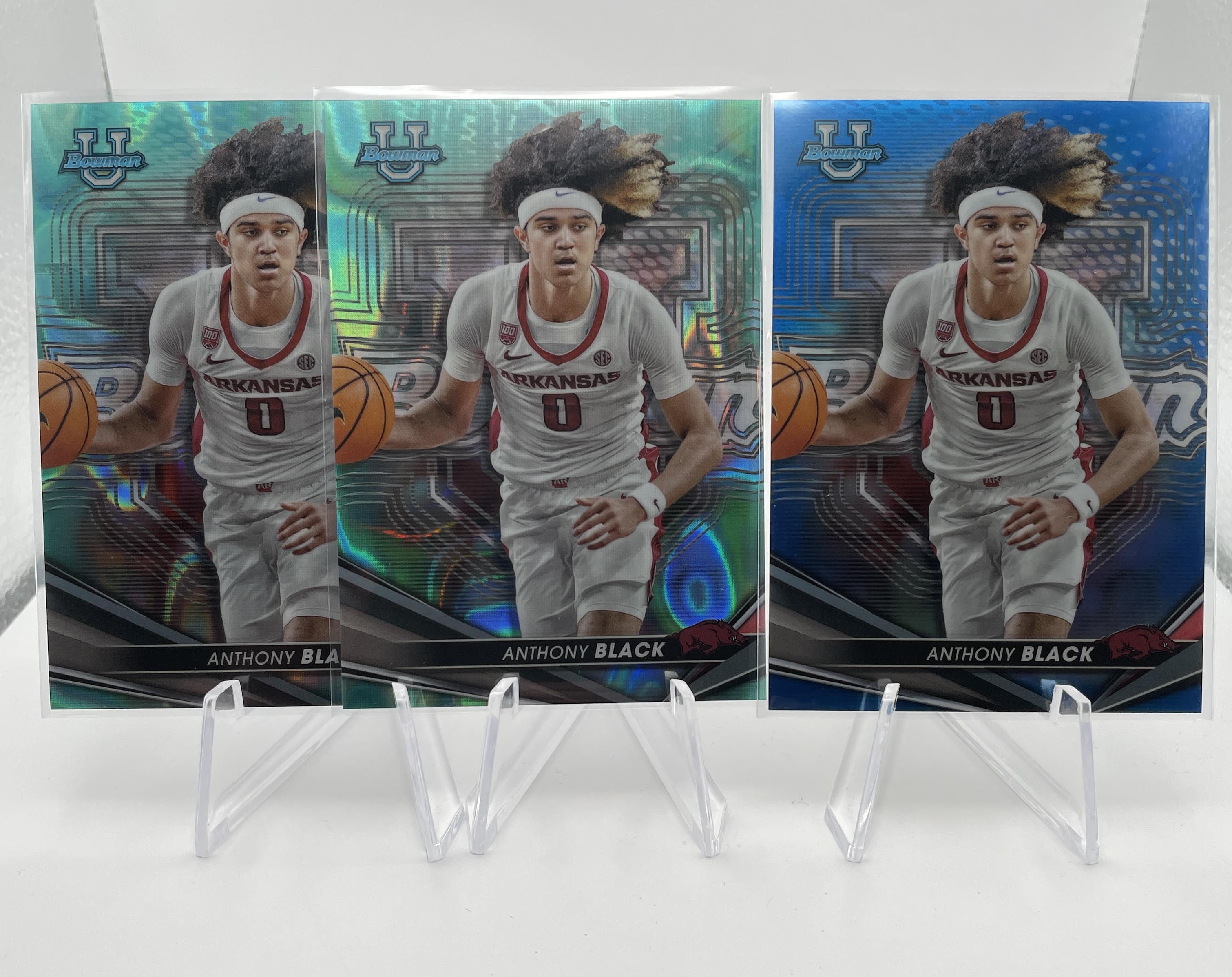 2022-23 Bowman University Anthony Black RC Blue Refractor /150 Aqua /199 (x5)